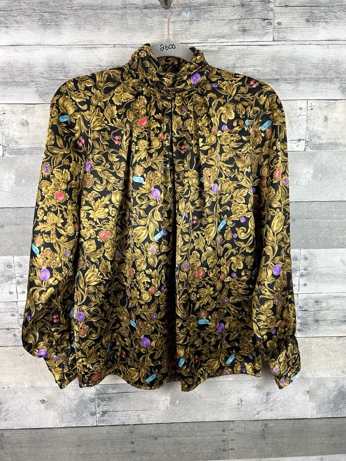 Tess Women’s VTG Long Sleeve Blouse Size 6 Gold Designs