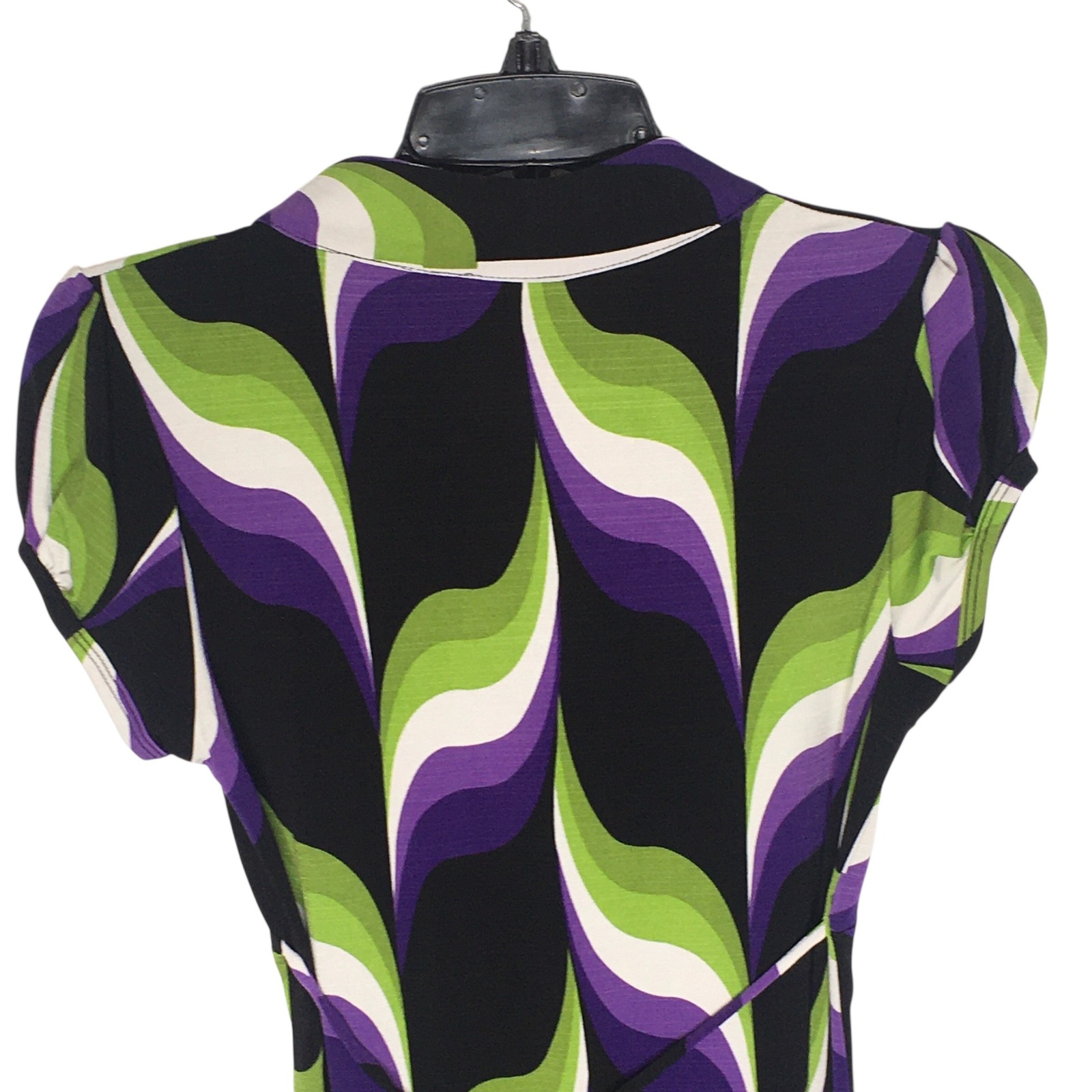 Blouse Womens Small Multicolor Ruffle V Neck Tie Back Tunic Top Stretch Babydoll