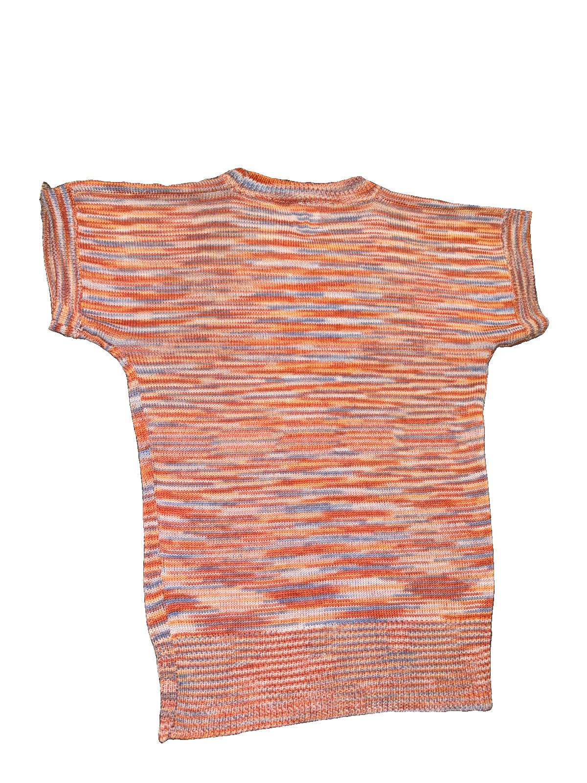 Vintage 80s/90s Ty-Ups Space-Dye Knit Crewneck Short Sleeve Top Size Small