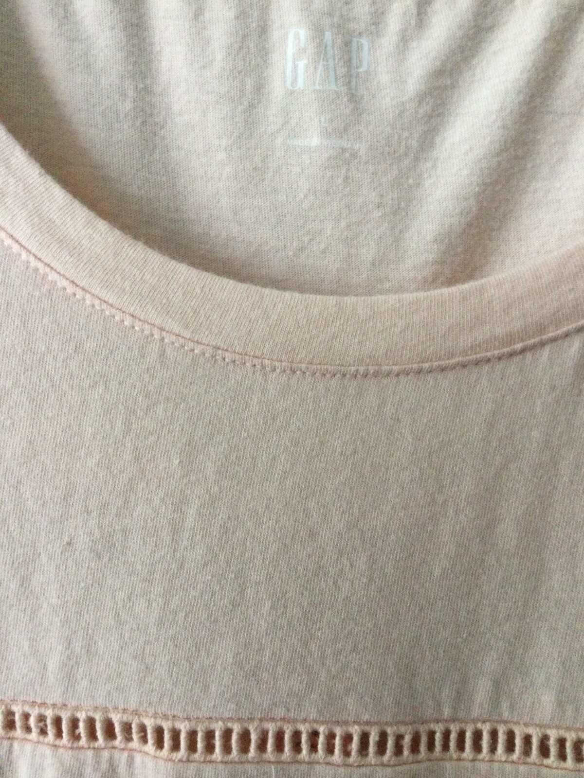 Gap Women’s Murmur Pink Eyelet Lace Insert Tank Top Size Large NWT
