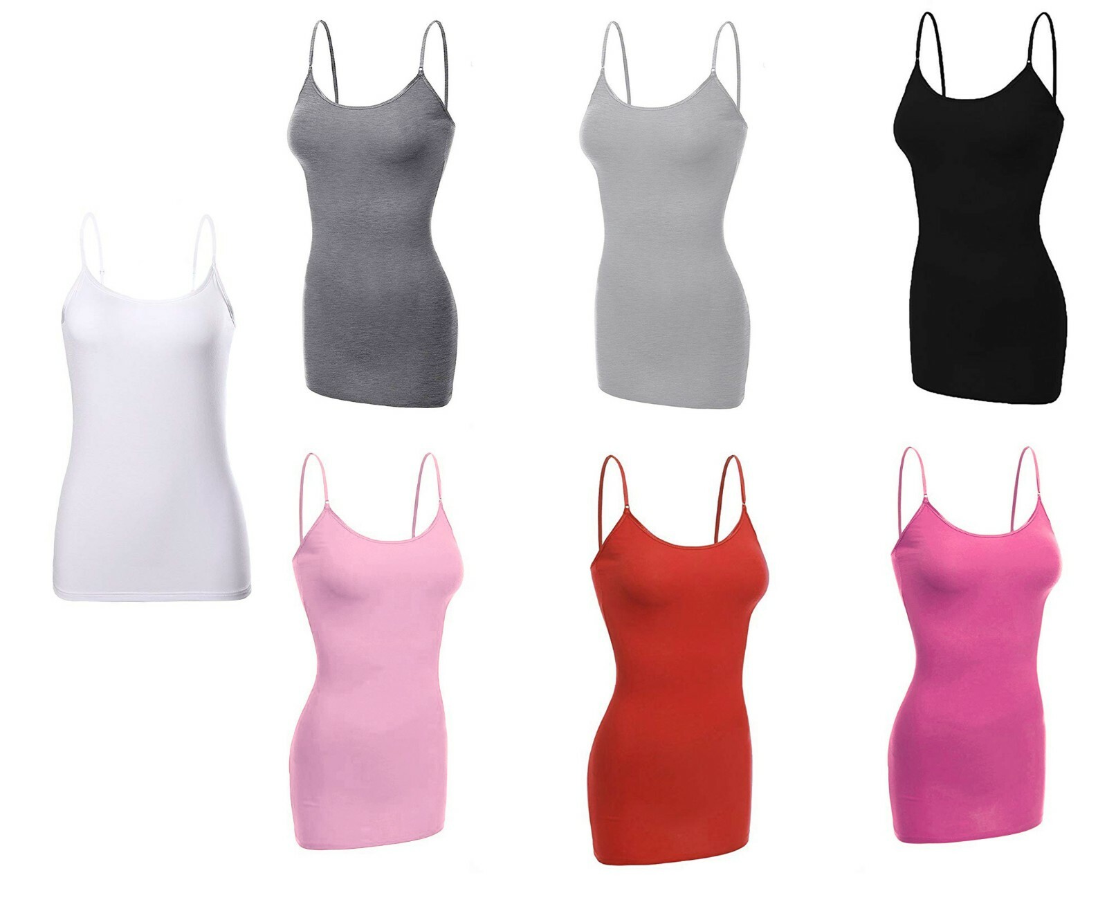 Women’s Basic Spaghetti Strap Cami Camisole Tank Top Layering Plain Colors