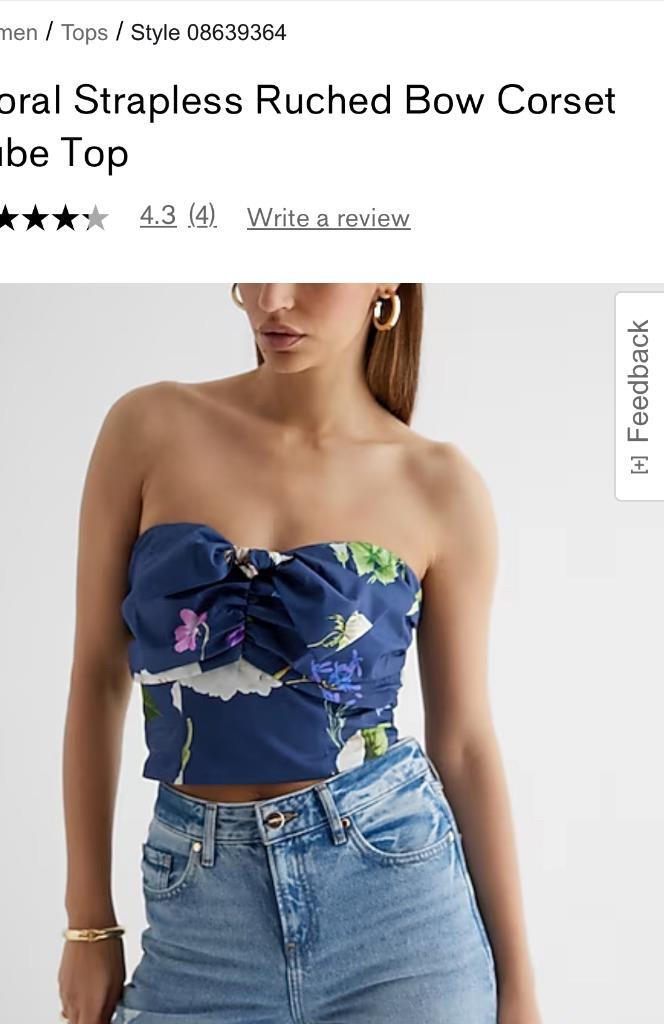 nwt EXPRESS cotton ruched bow body contour halter top xs