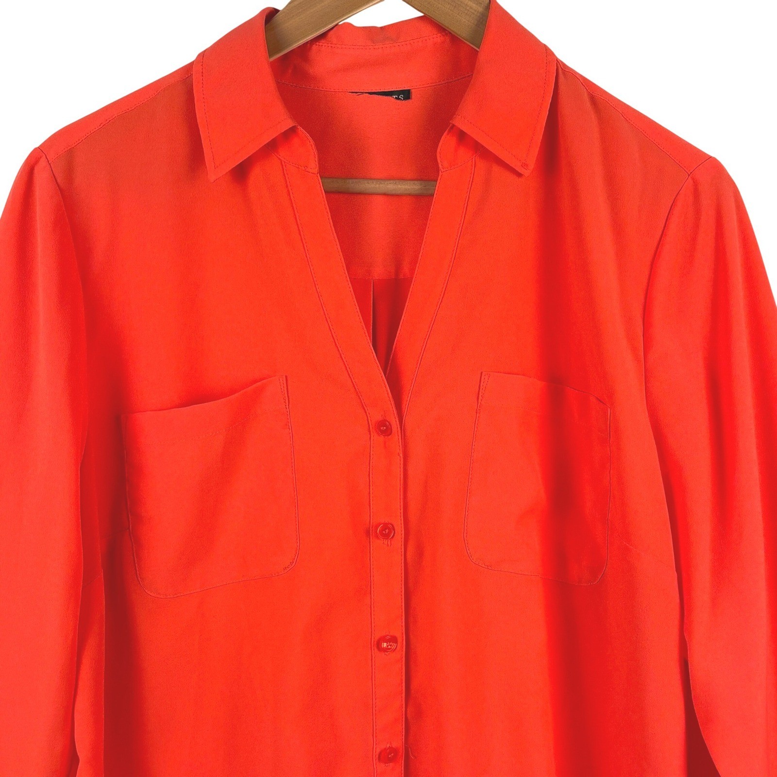 Talbots Womens Roll Tab Long Sleeve Button Down Blouse Shirt XL Office Easy Care