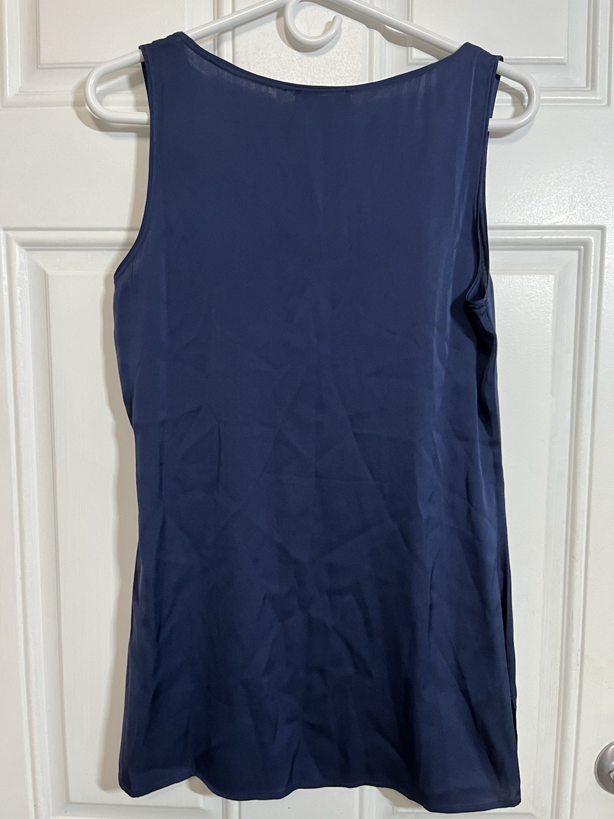 Repeat Cashmere Navy Silk Womens Tank Top NWT Size 40 Quiet Luxury Minimalist