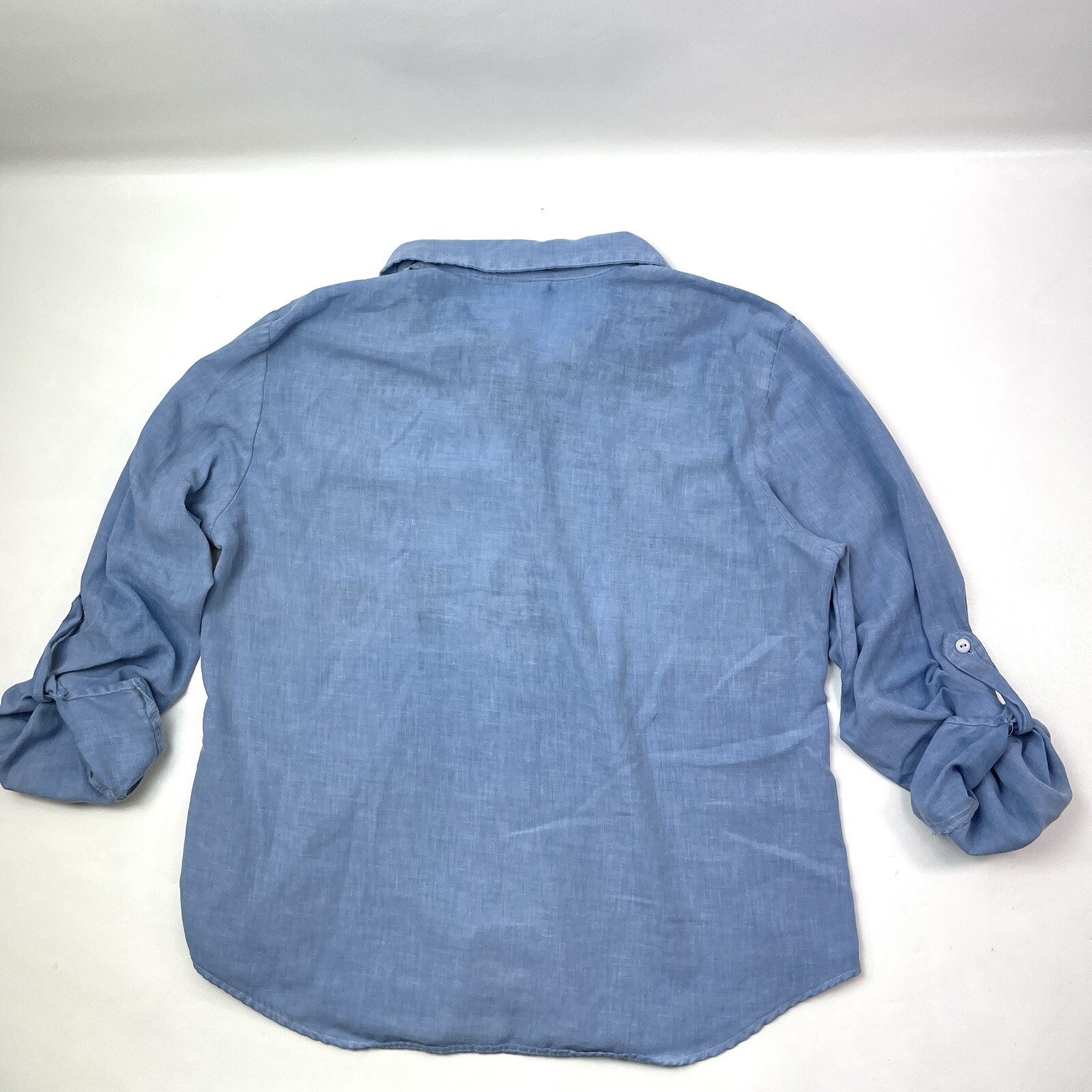 Cascade Blues USA Customized Kitchen Graphic Button Up Blue Long Sleeve Shirt L