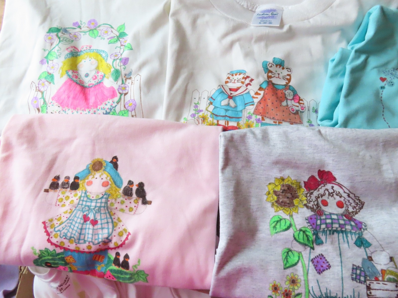 LOT of Fashion Gear t-shirts with handmade designs- size Varies- XL, XXL and 2XL