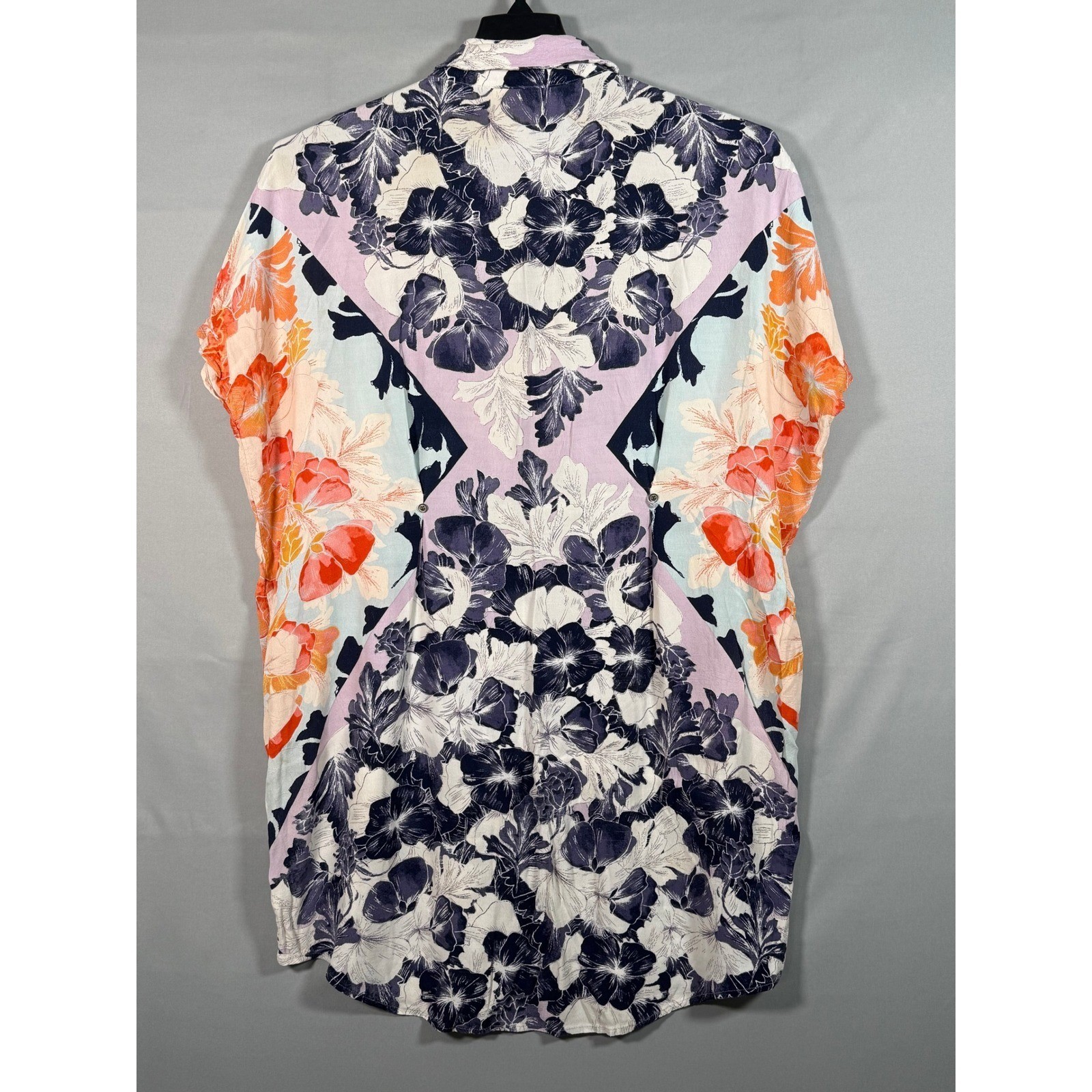 Maeve Anthropologie Floral Print Short Sleeve Button Front Shirt Dress Small
