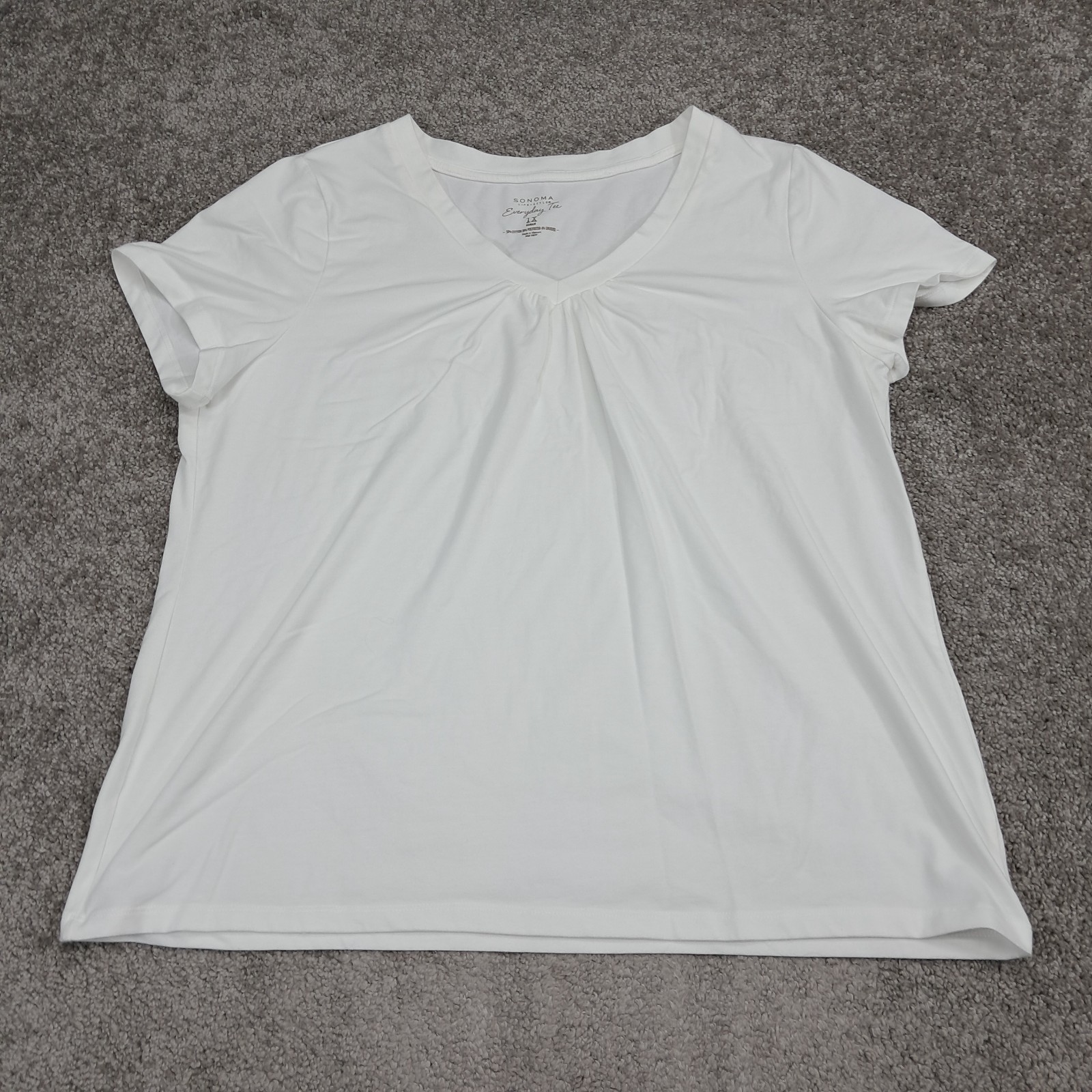 Sonoma Life+Style Everyday Tee Women’s Shirt White 1X