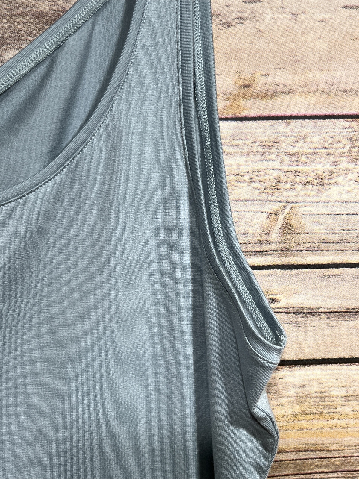 EILEEN FISHER Dawn Blue Slim Scoop Neck Shell Tank Top S/P Fine Tencel Jersey