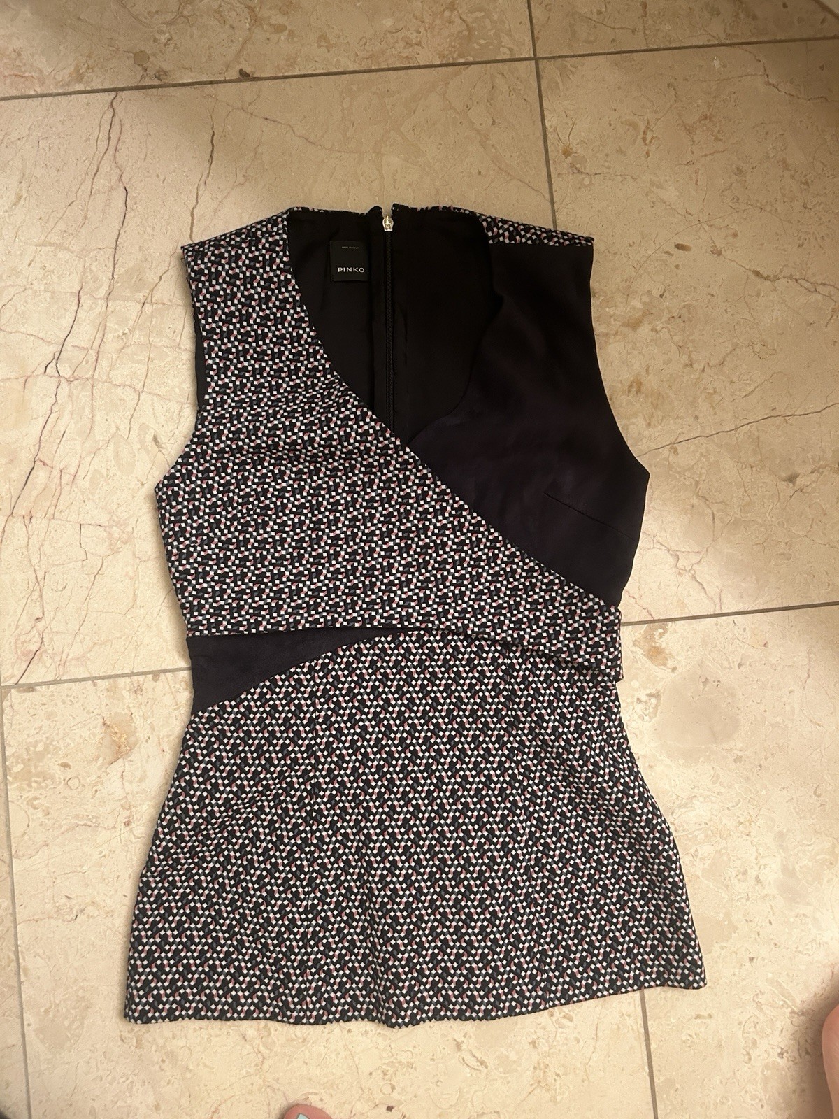 Pinko Pleated Sheer Tank Top Size Small