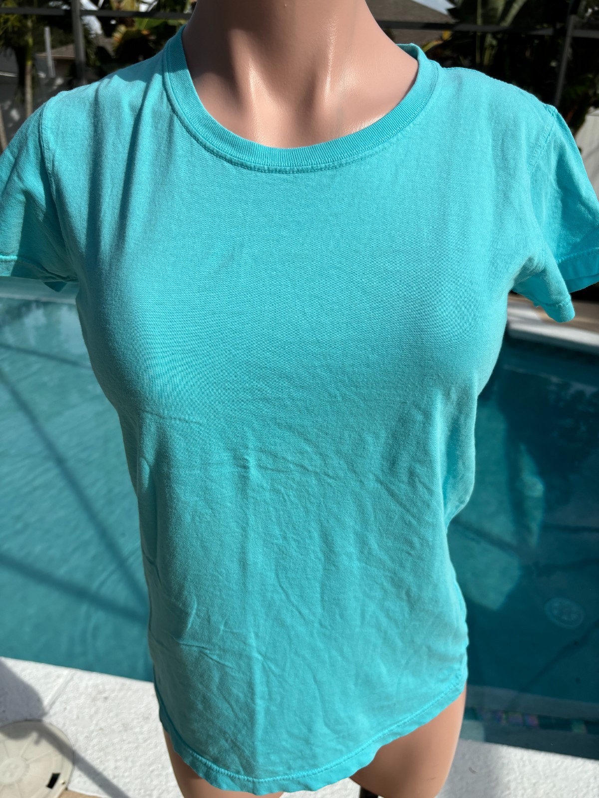 Comfort Colors Pigment Garment Dyed Lagoon Blue T Shirt Womens XS NEW