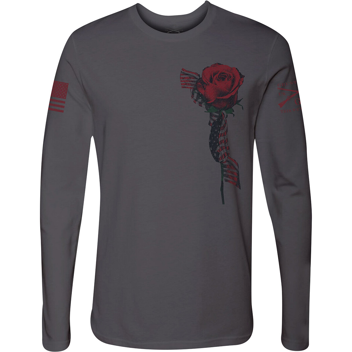 Grunt Style Glory Rose Long Sleeve T-Shirt – Gray