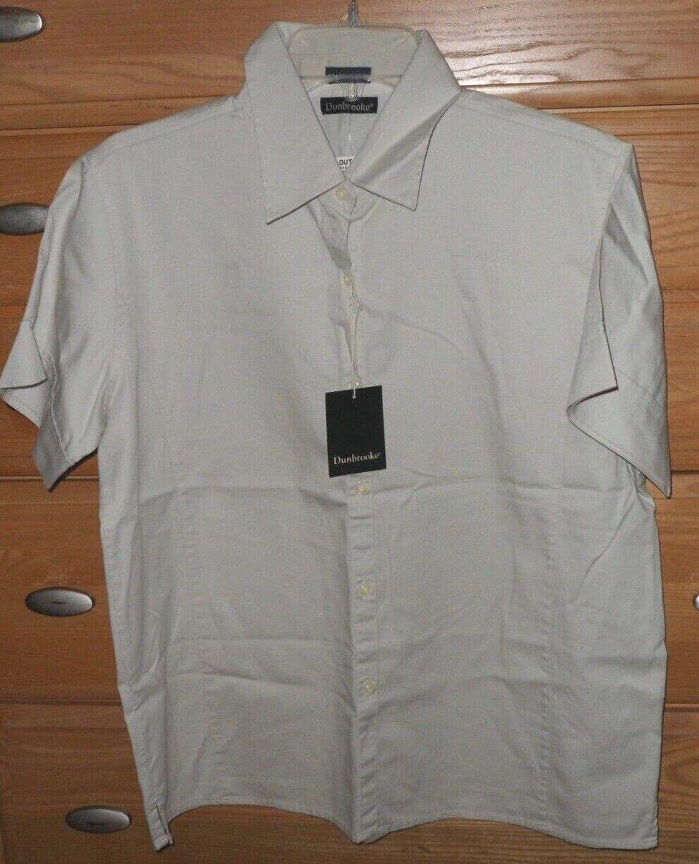 *DUNBROOKE WOMEN’S SHIRTS BLOUSE SIZE M BEIGE WRINKLE FREE 100% COTTON NWT