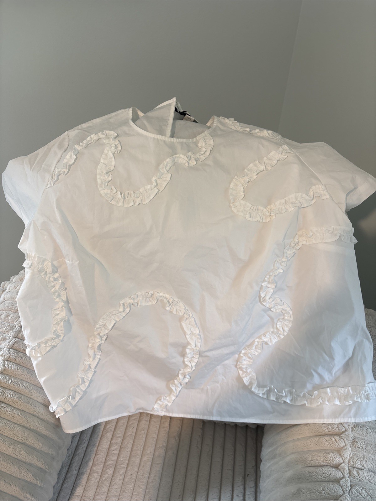 Kate Spade New York X Target White Ruffle Cotton Poplin Top- NWT