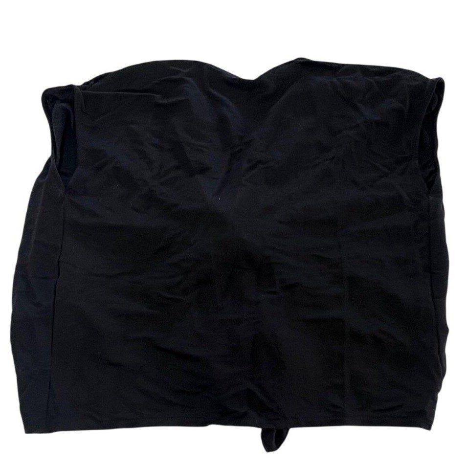 Zara Top Womens Small Black Front Tie Minimalist Modern Sleek