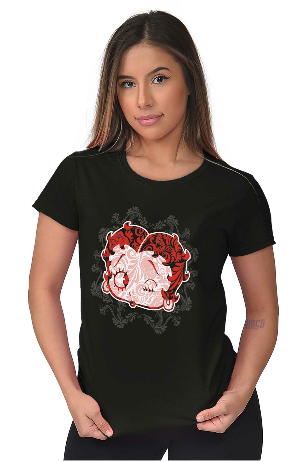 Betty Boop Cartoon Cute Wink and Kiss Face Graphic T Shirts for Women T-Shirts