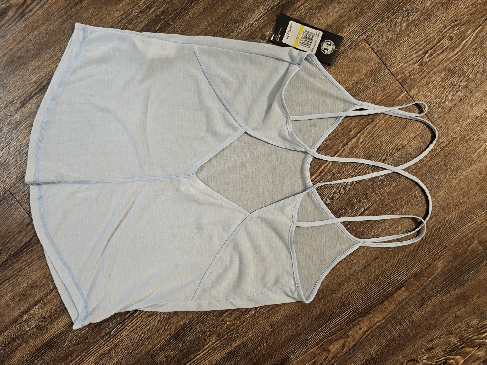 Under Armour HeatGear Lightweight Crossback Sports Bra Womens M Light Blue