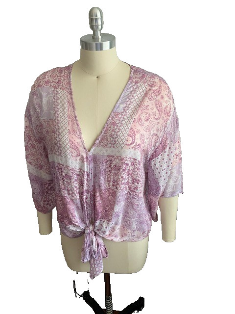 Just Polly tie-front kimono/blouse (Size Small)