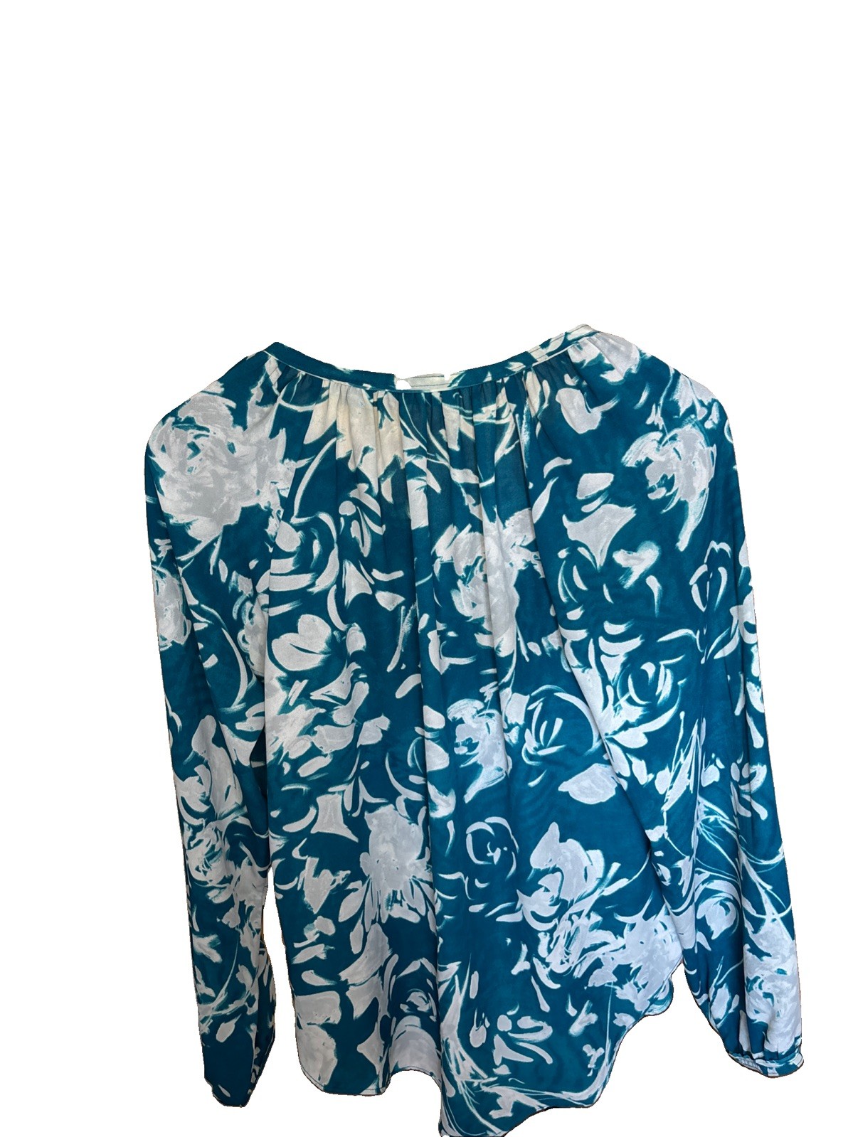 Medium Simply Vera Vera Wang, Lightweight Flowy Polyester Blouse, Teal