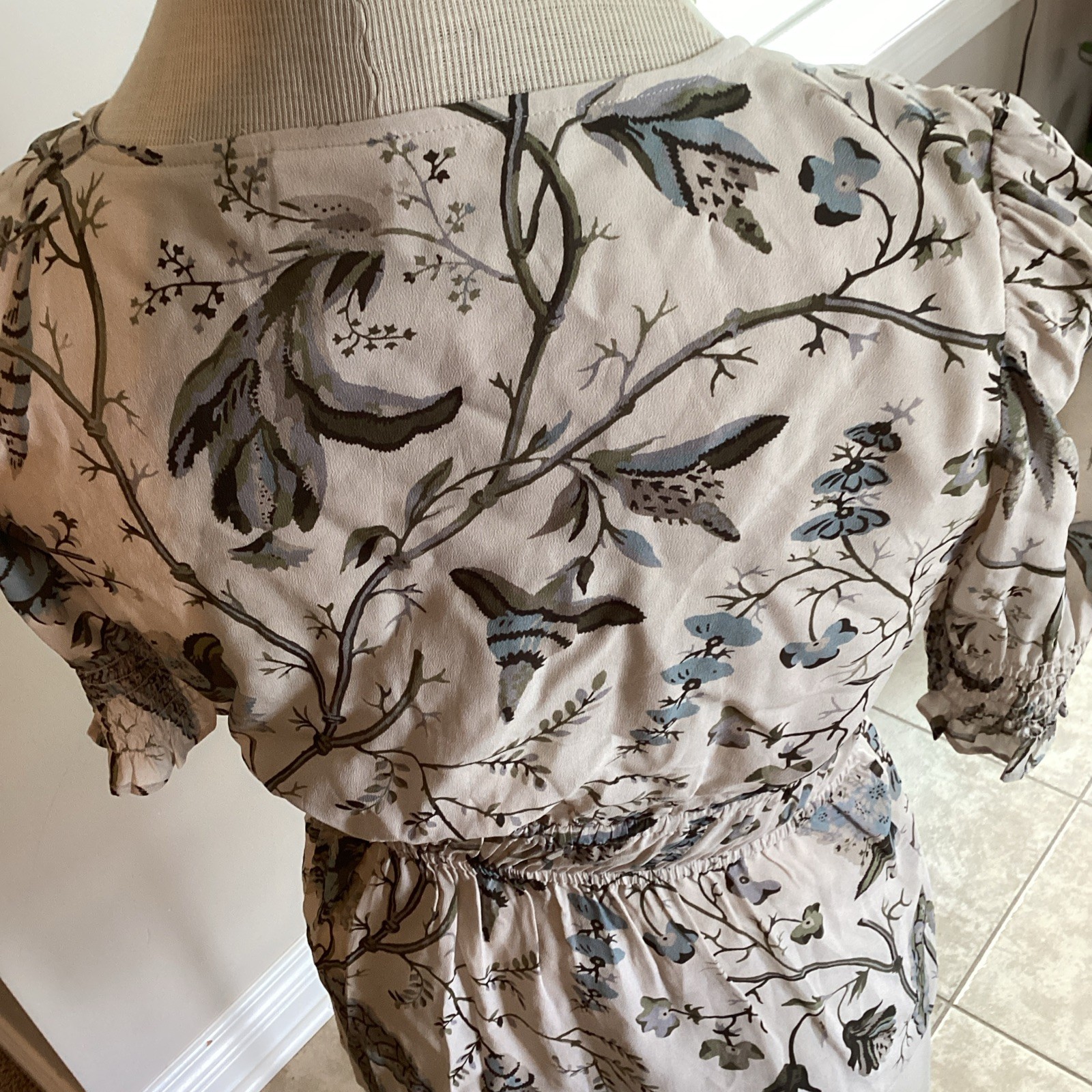 Spartina 449 Rosalia Blouse Viscose Lined Smocked Size S NWT Maritime Free Shi