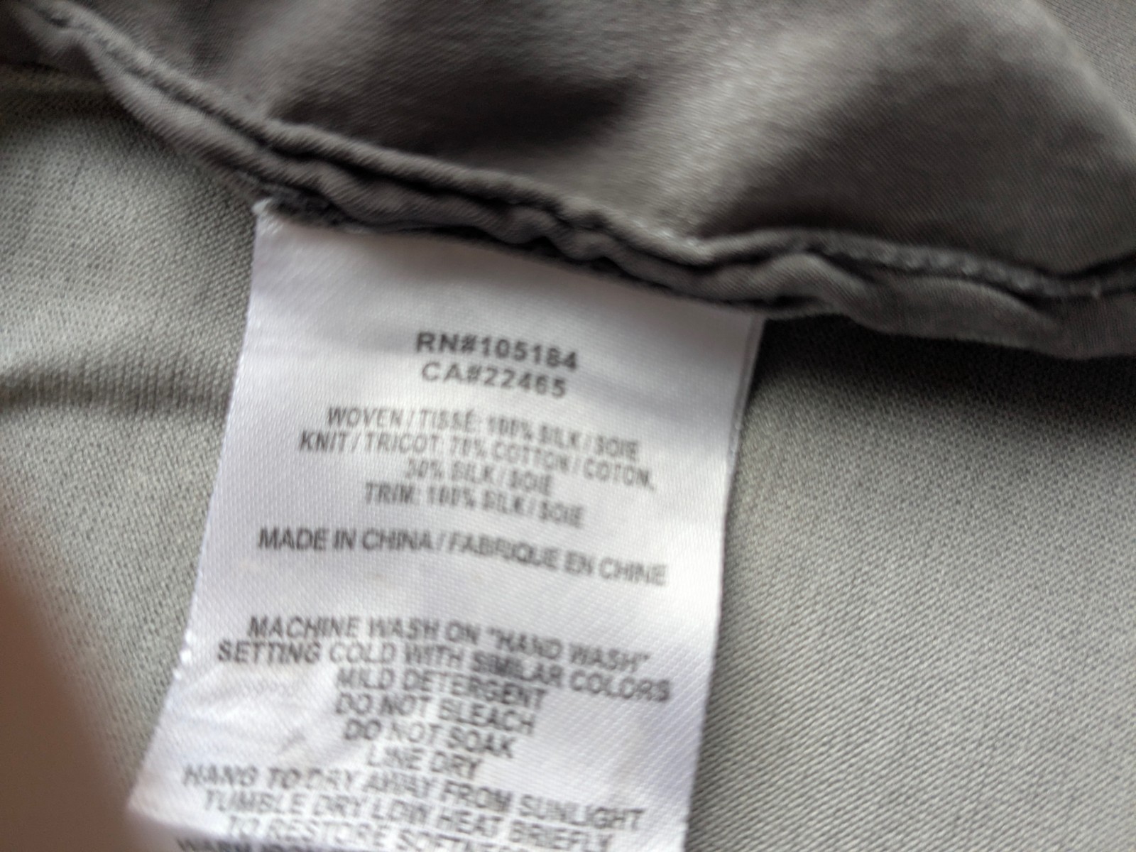 Vintage Go Silk New York Gray Popover Cap Sleeve V Neck Relaxed Dressy S/M VGC