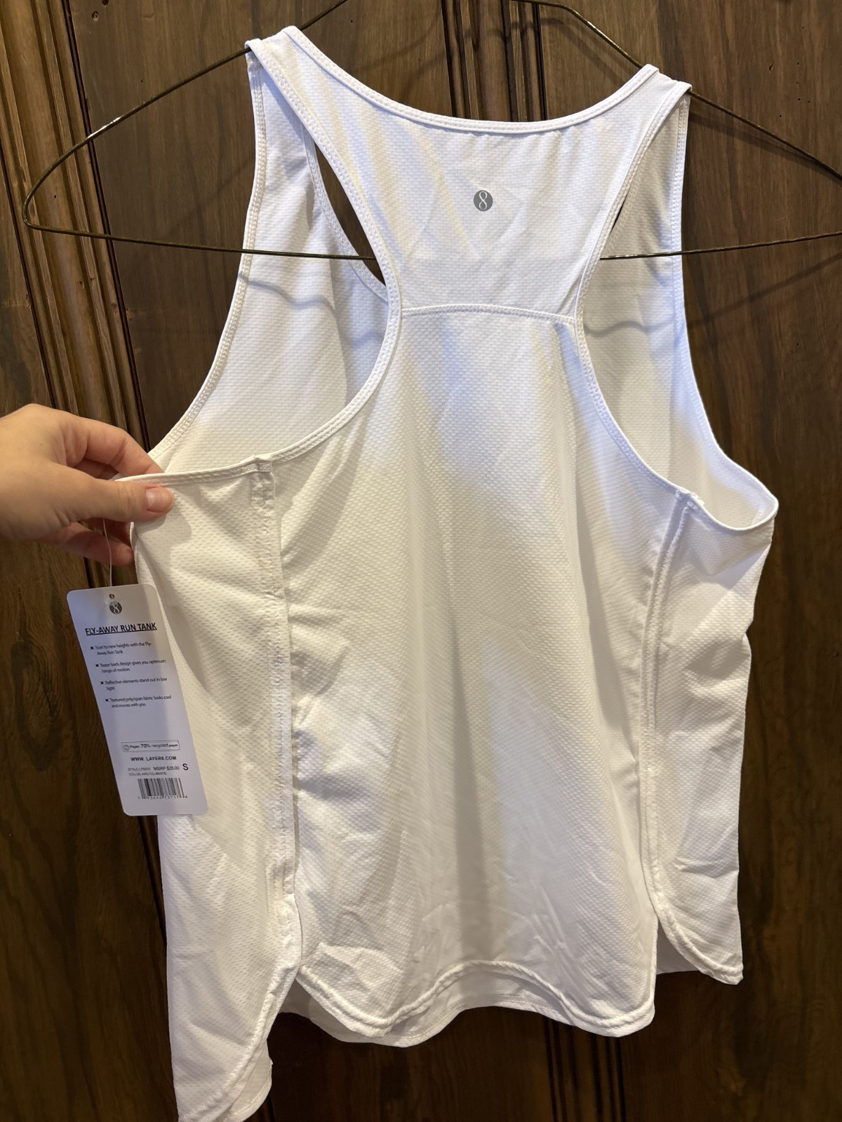 NWT Layer 8 Workout Tank Top White Sleeveless Lightweight Shirt Womens Sz Small