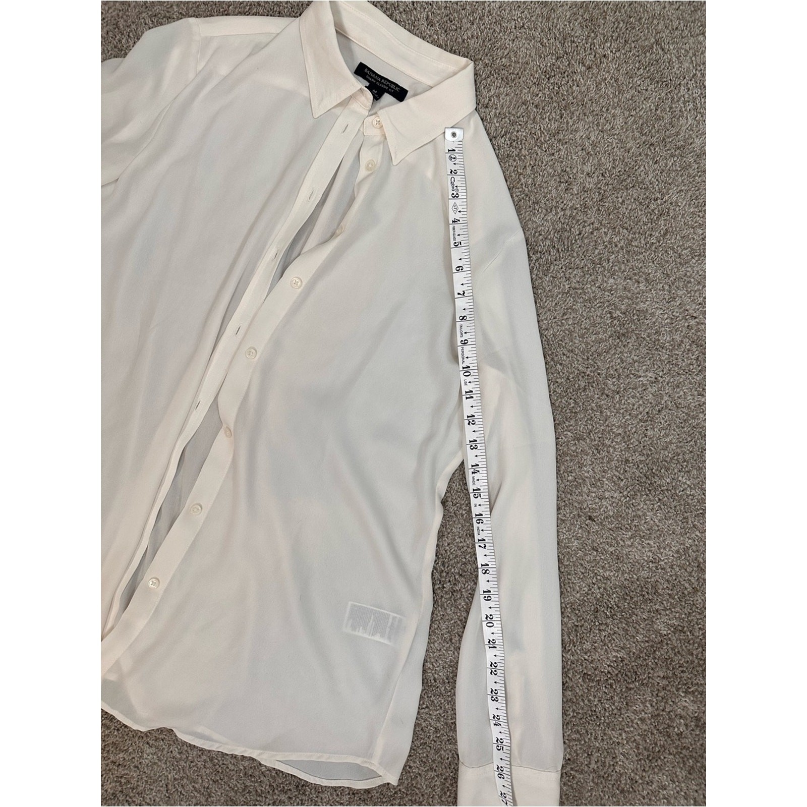 Banana Republic sheer Cream Button-Down Shirt wardrobe staple