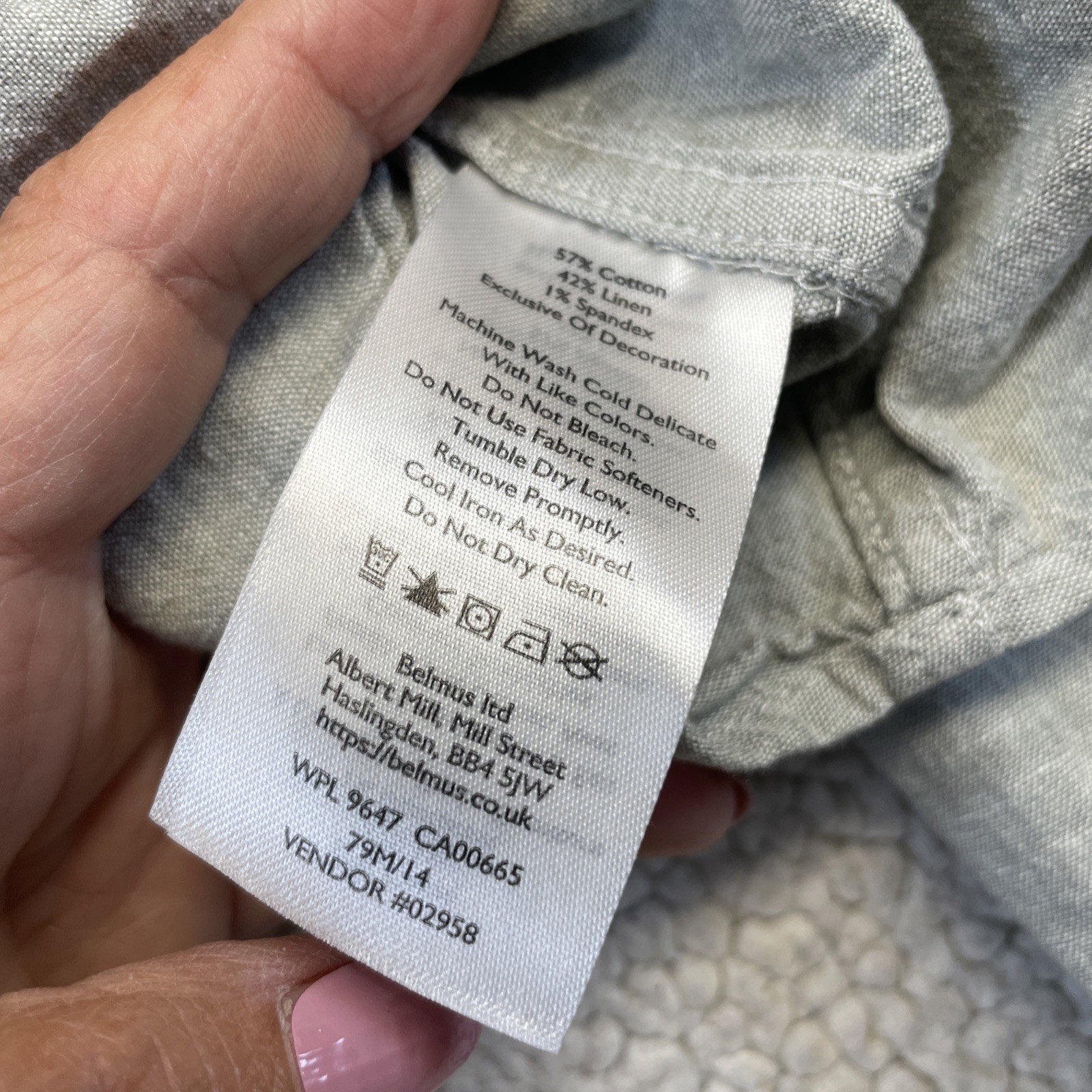 Eddie Bauer Button Down Womens XL Gray Cotton Linen Blend Long Sleeve Shirt Top