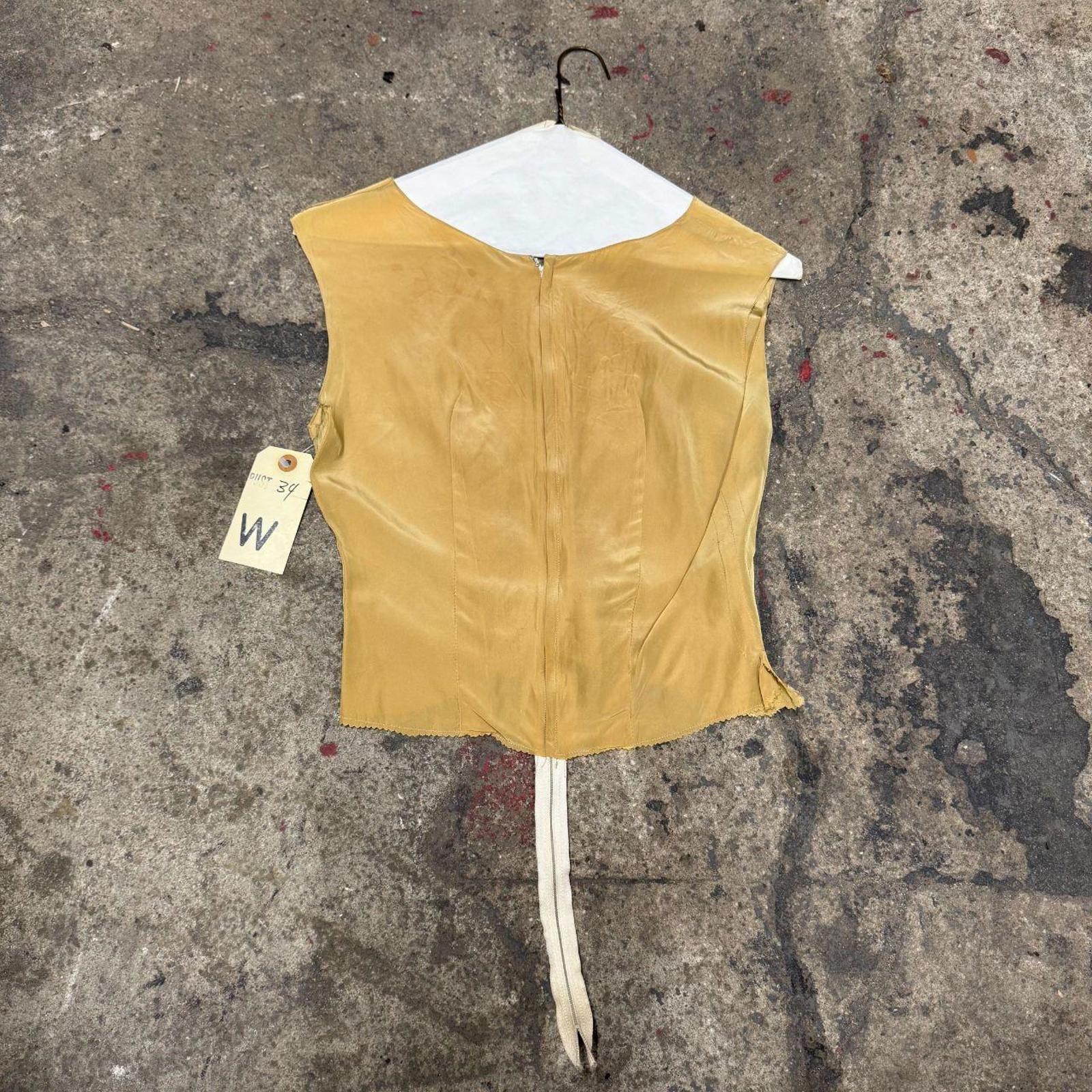 Gold Silk 20s 30s Style Bodice Vintage Film Costume