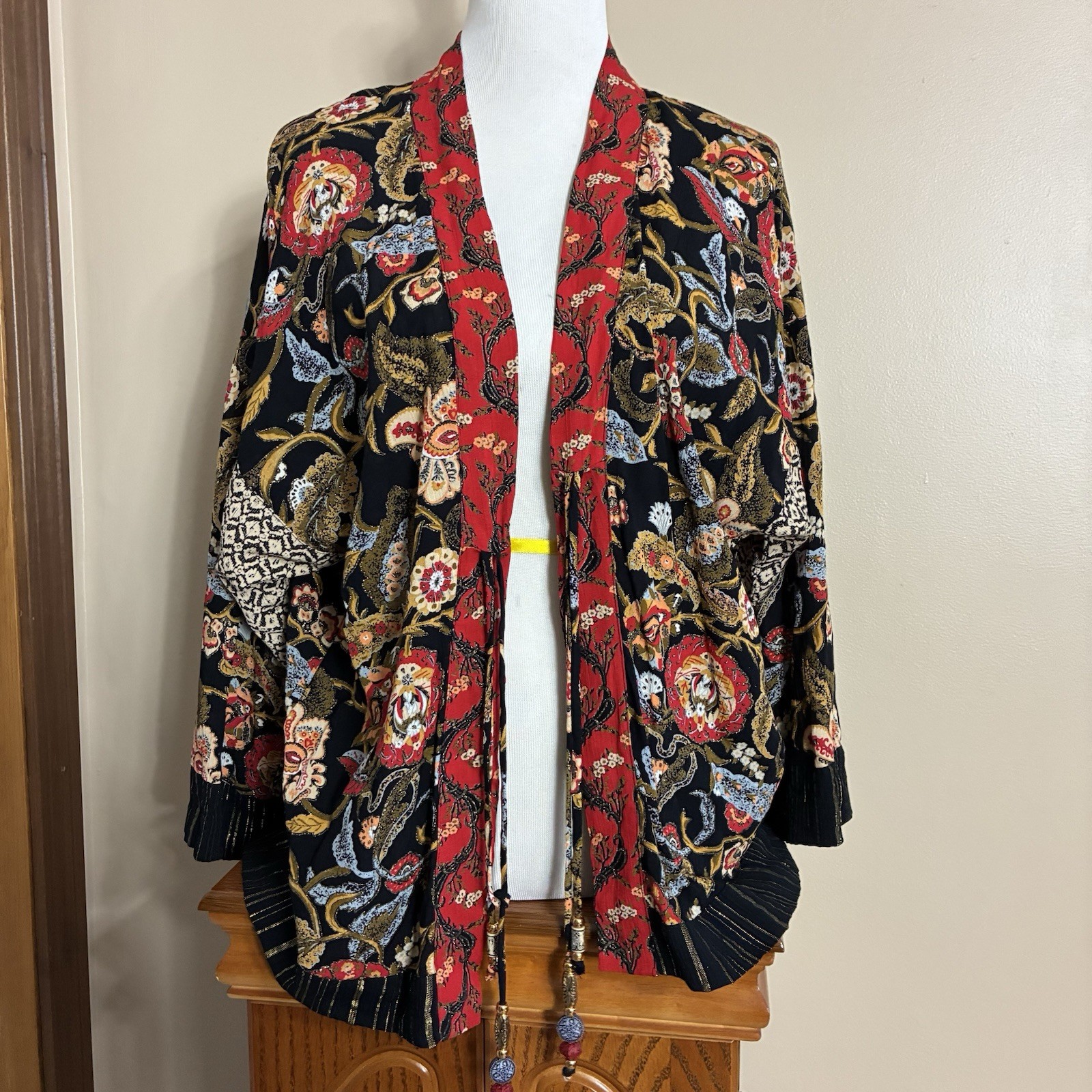 Carole Little Petites Colorful Cardigan Jacket Top Sz 4 Made in USA Sparkles