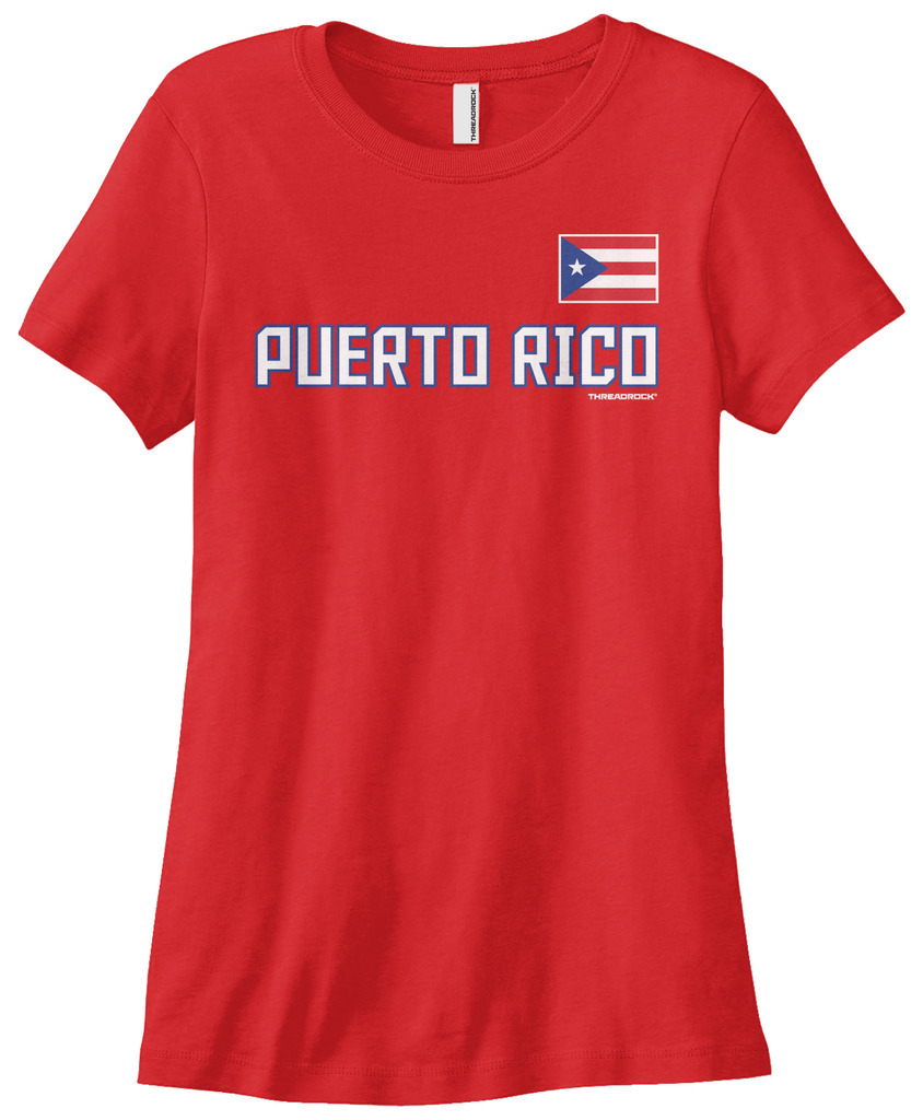 Threadrock Women’s Puerto Rico National Team T-shirt Flag Pride