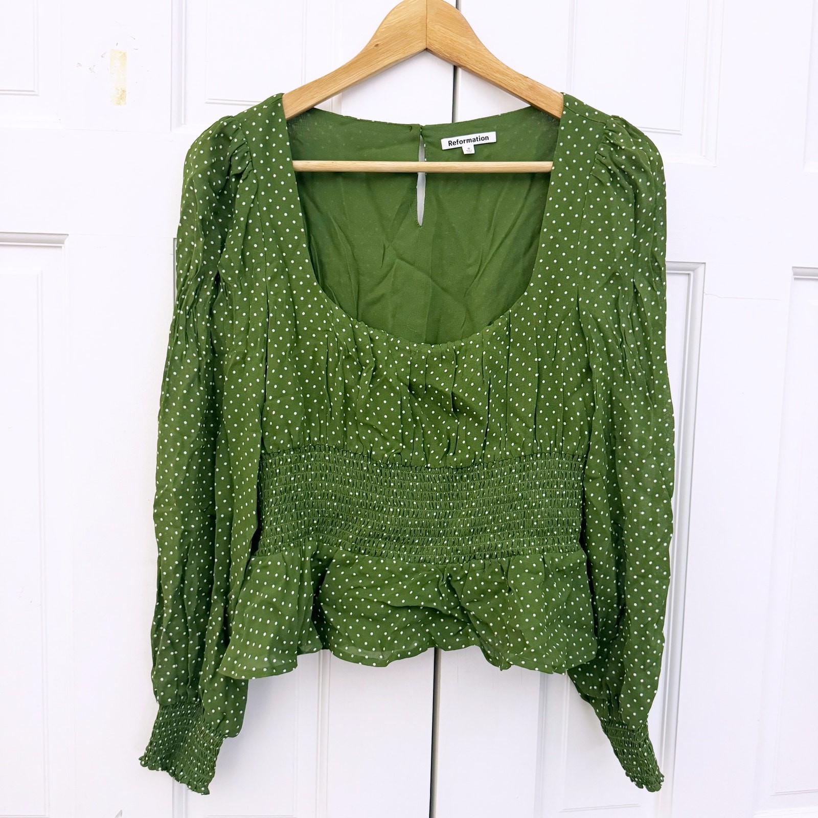 Reformation Hearth Long Sleeve Top In Grün