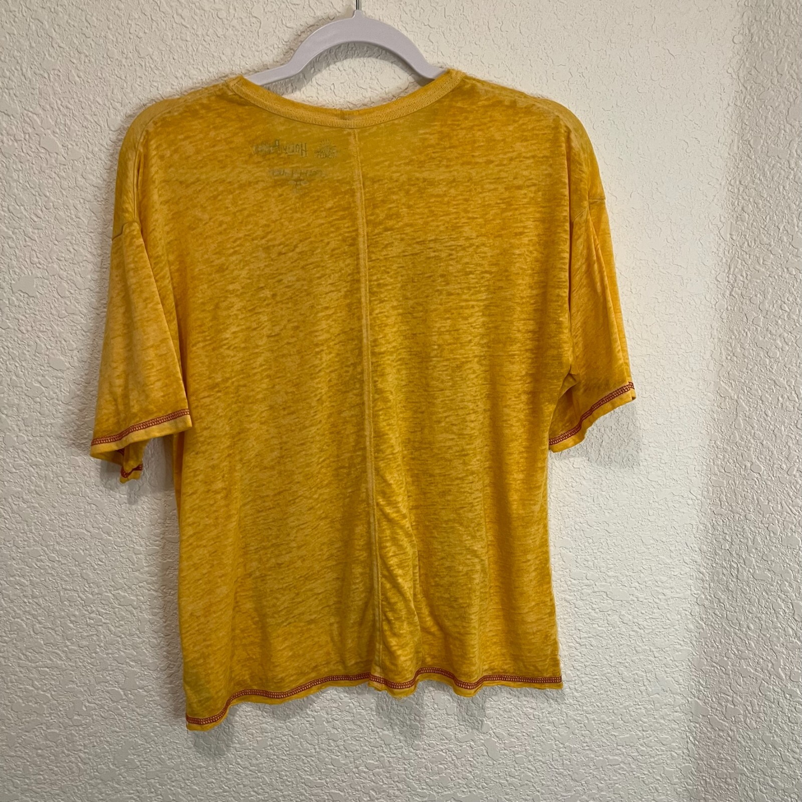 Wizarding World of Harry Potter Hogwarts Yellow Burnout Graphic Tee Women Size M