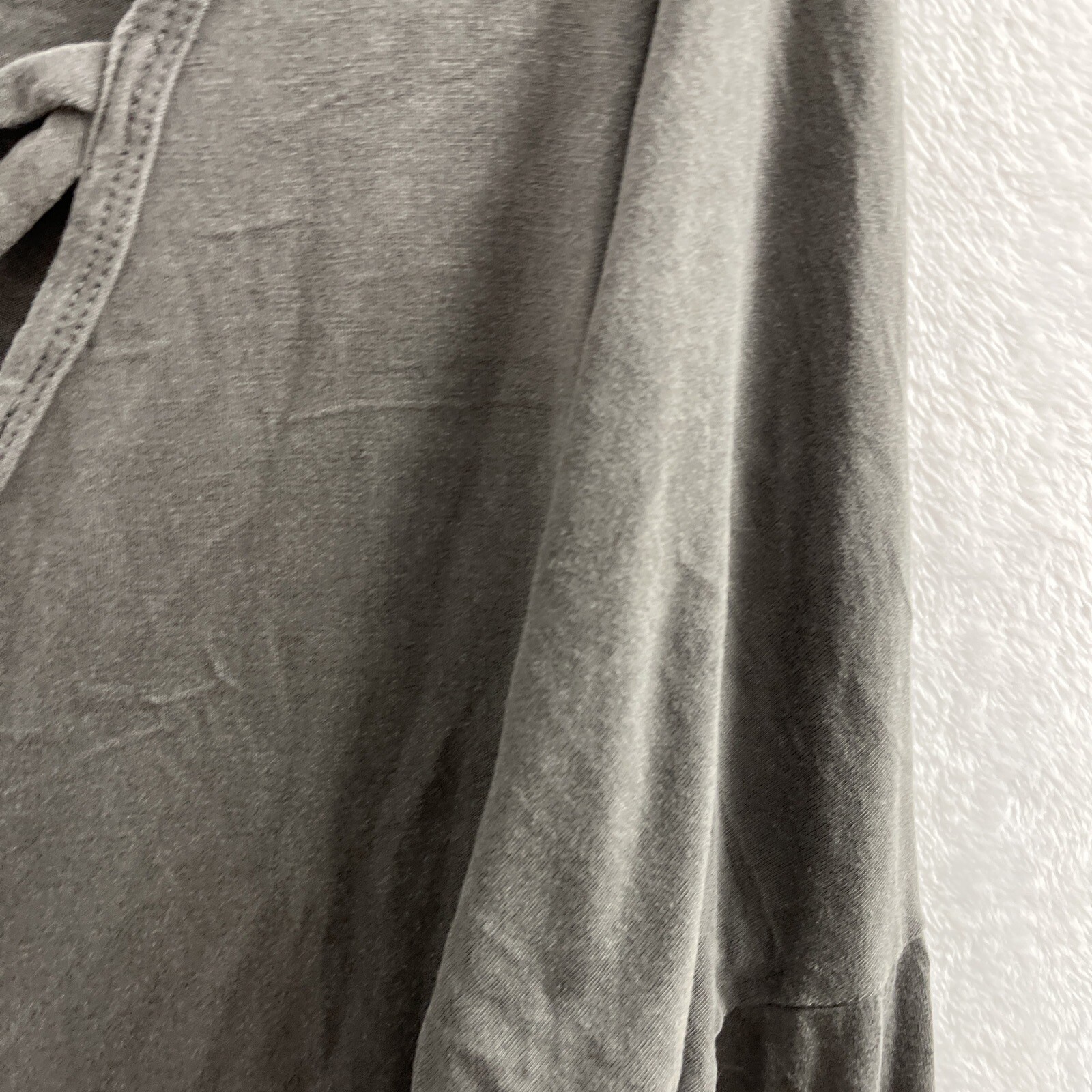 Promesa Blouse Top Womans Medium Solid Gray 3/4 Sleeve V Neck Pullover