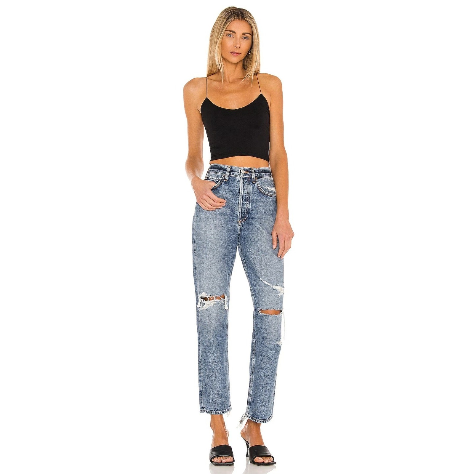 Intimately Free People Womens XS/S Black Skinny Strap Seamless Brami Cami C7-6