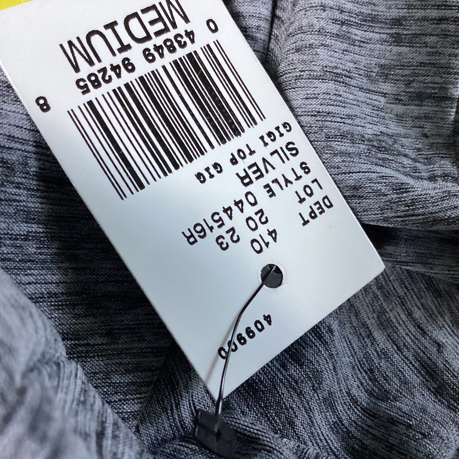 NWT AB Studio Women’s Size Medium Blouse Top Chocker Neckline Silver Gray Short