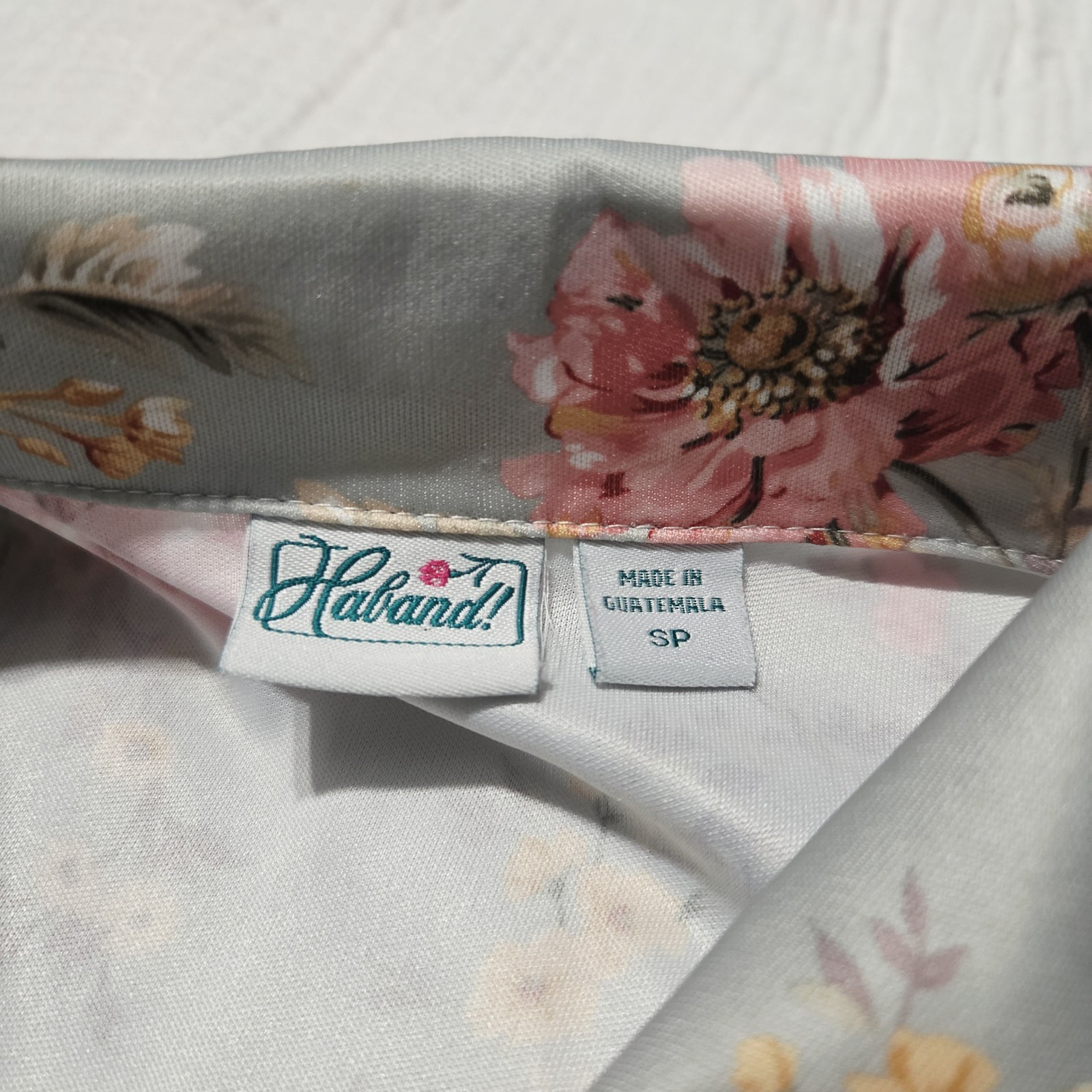 Haband Petite Small Floral Button Up Shirt Short Sleeve Grandma Core Slit Hem