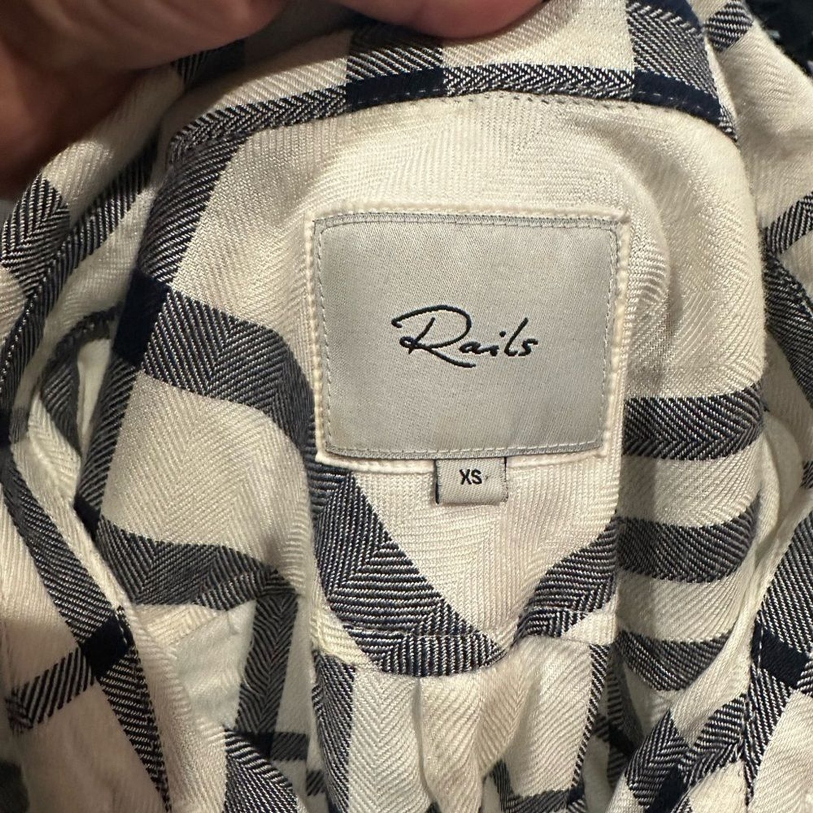 RAILS HUNTER PLAID WHITE BUTTON DOWN SHIRT TOP XS