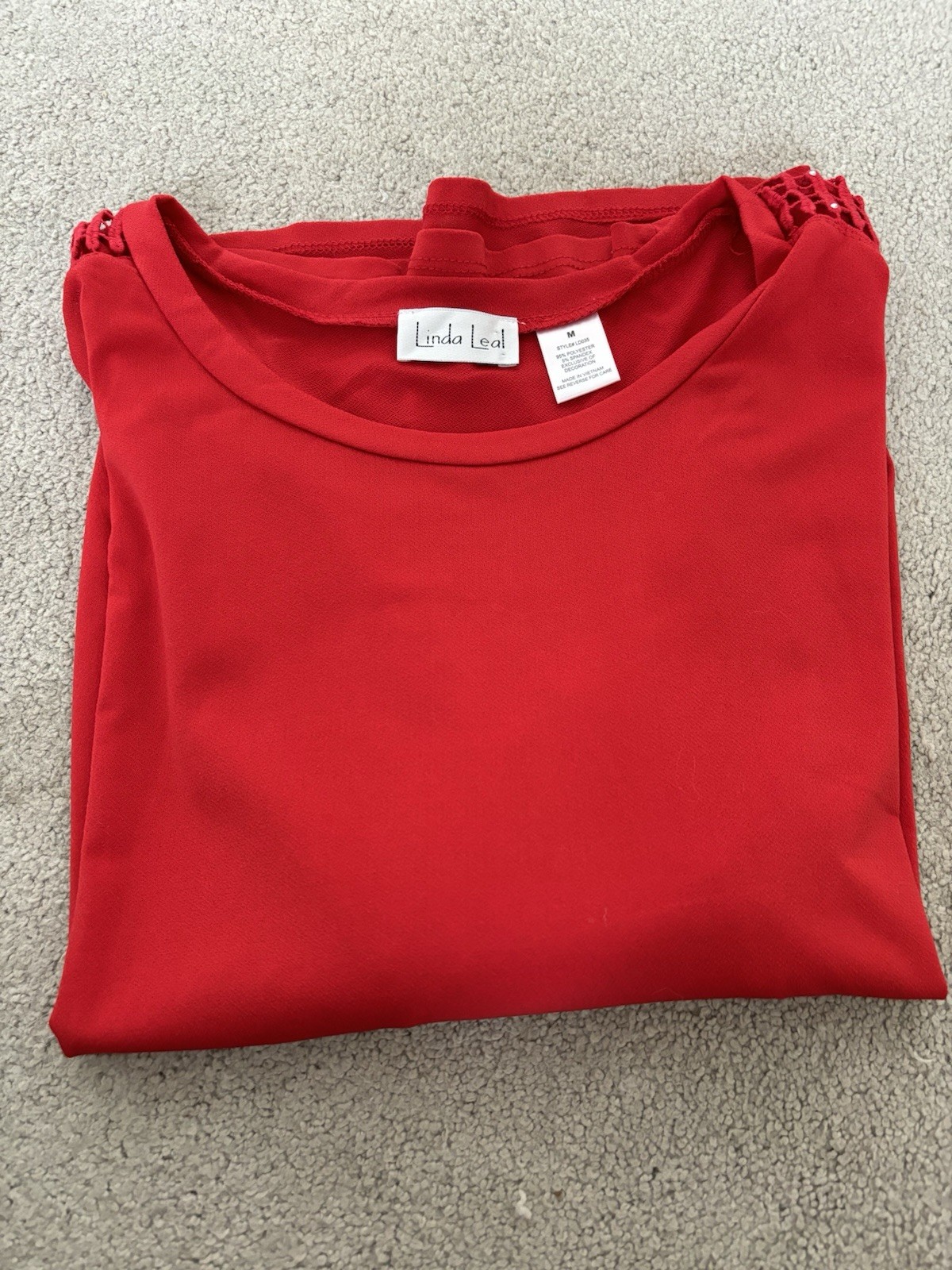 Linda Leal Red Long Sleeve Shirt, Medium