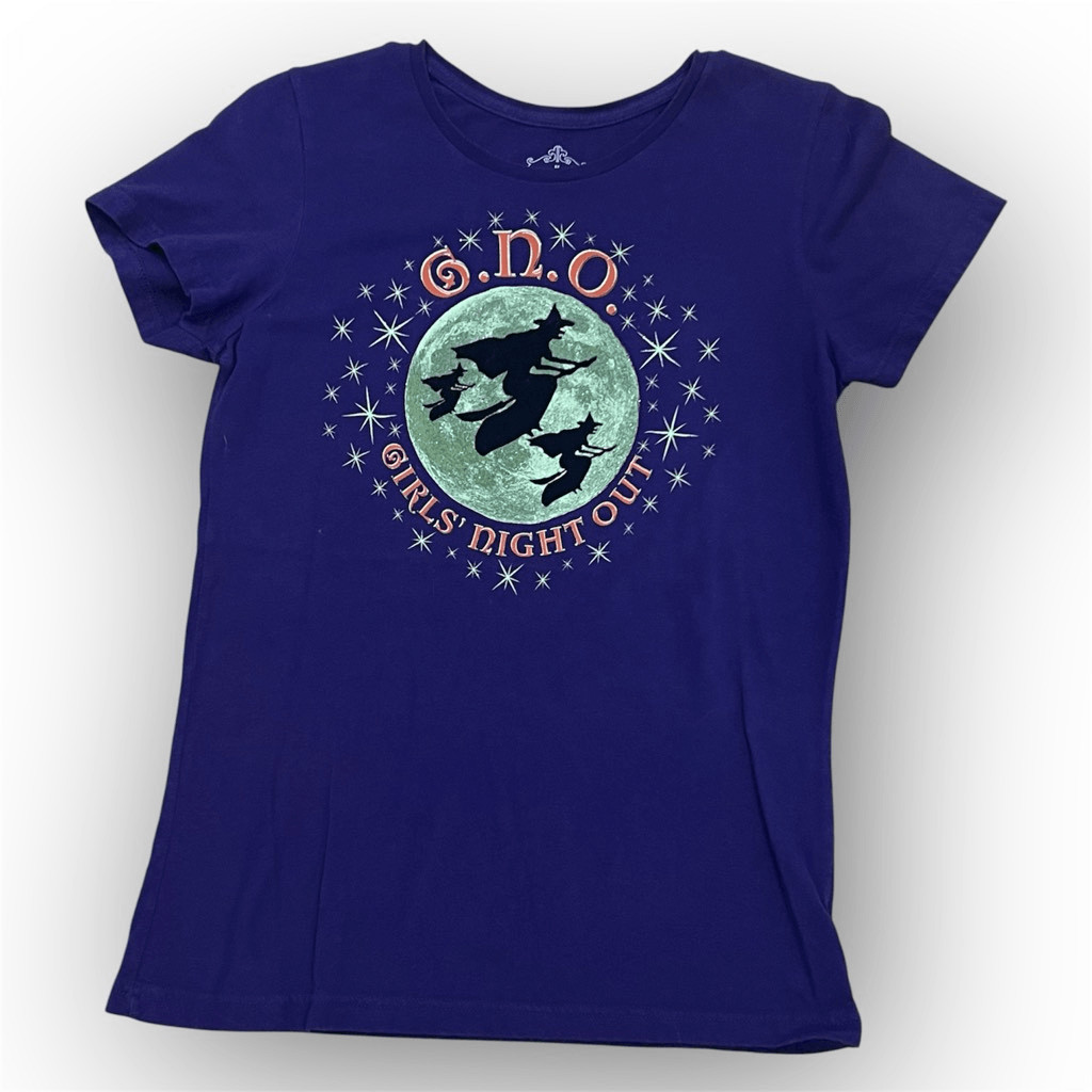 Girls Night Out Glow n Dark Halloween Witches T-Shirt 100% Cotton Women’s Medium