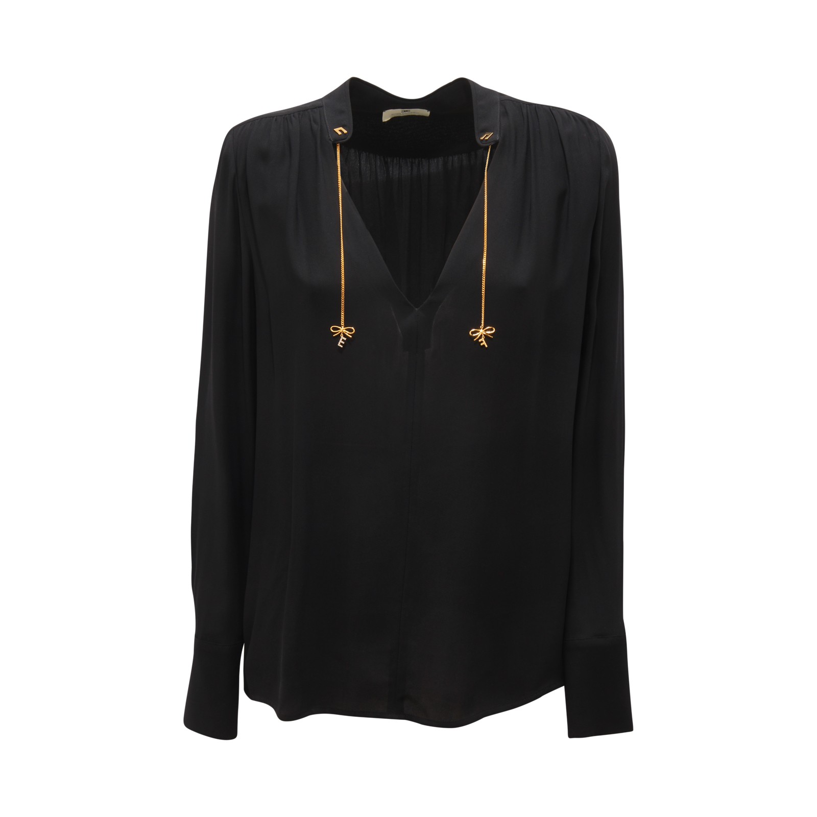 P4029 BLUSA DONNA ELISABETTA FRANCHI WOMAN V-NECK VISCOSE SHIRT
