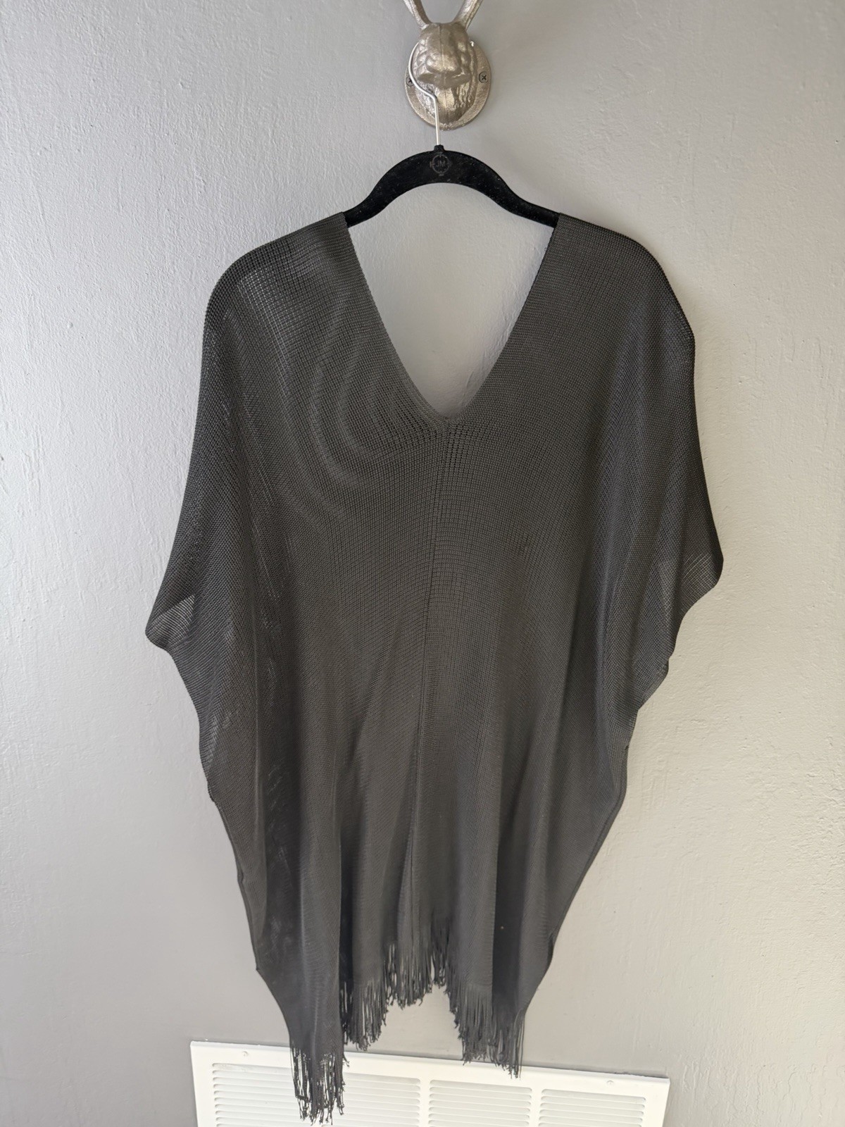 Tara Grinna Womens Open Mesh Poncho Top One Size
