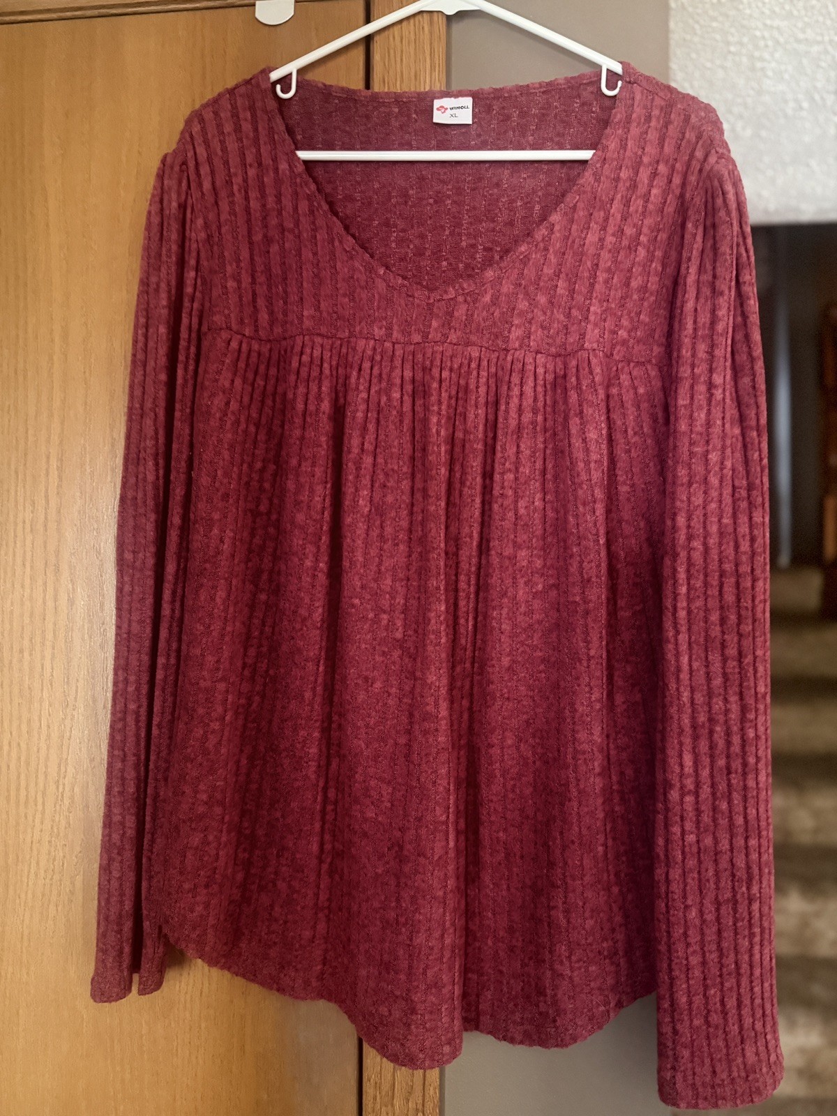 WIHOLL Women’s Lightweight Sweater ~ PINK ~ Size XL ~ V-Neck