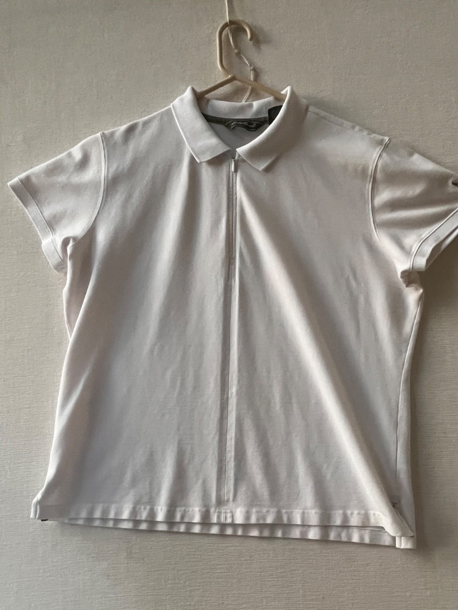 Eddie Bauer Women’s XL White 98% Cotton Spandex Polo Shirt