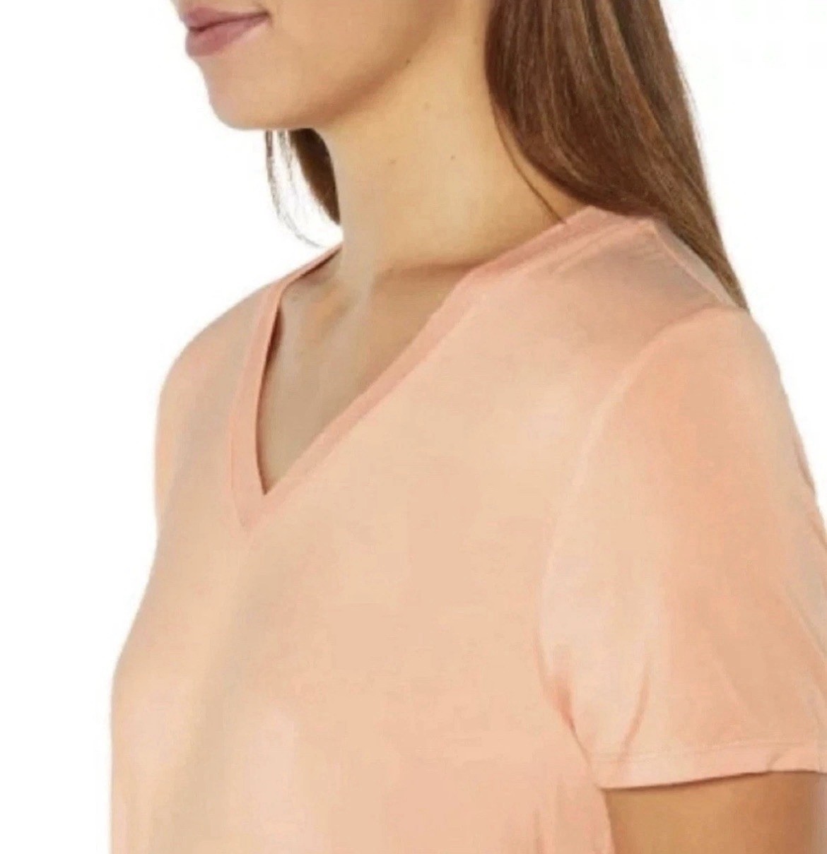 GAP Women’s Short Sleeve V-Neck Tee- Peach Parfait, Size-Small