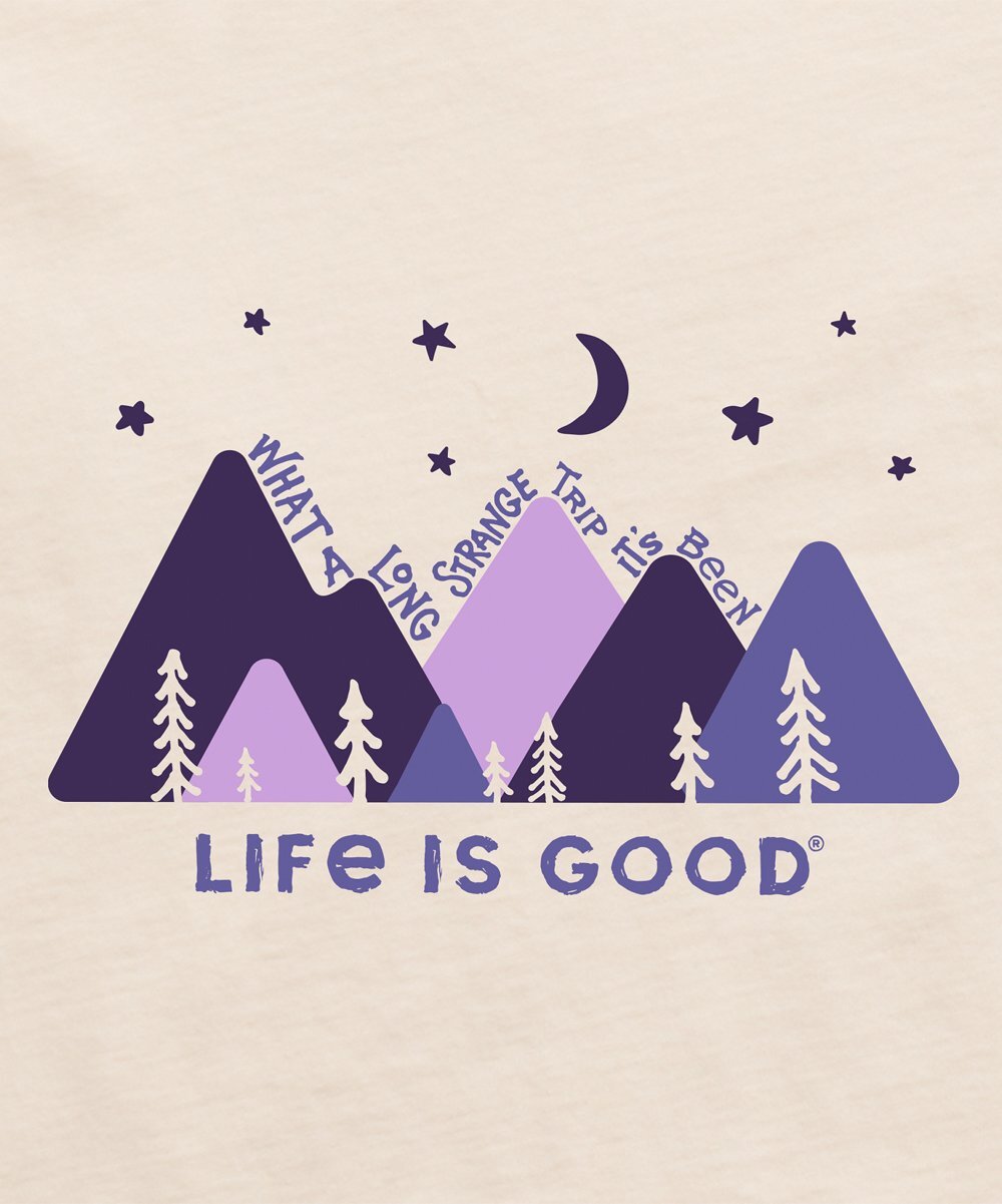 NWT Women’s Life is Good Long Strange Trip Mountains Sleeveless Crusher Tee Tank
