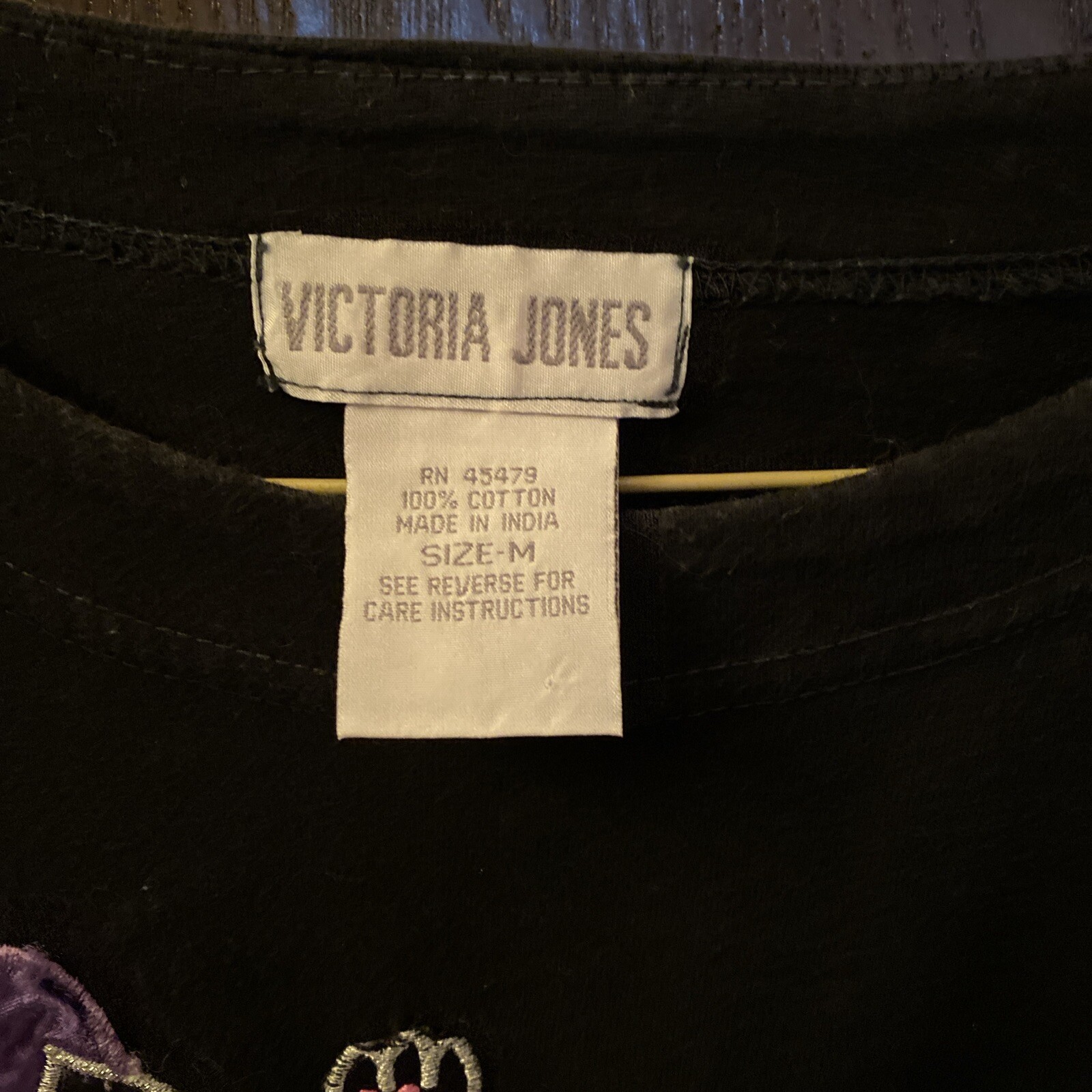 VTG Victoria Jones Halloween Long Sleeve T-Shirt Top Unique Appliques Sz M CUTE!