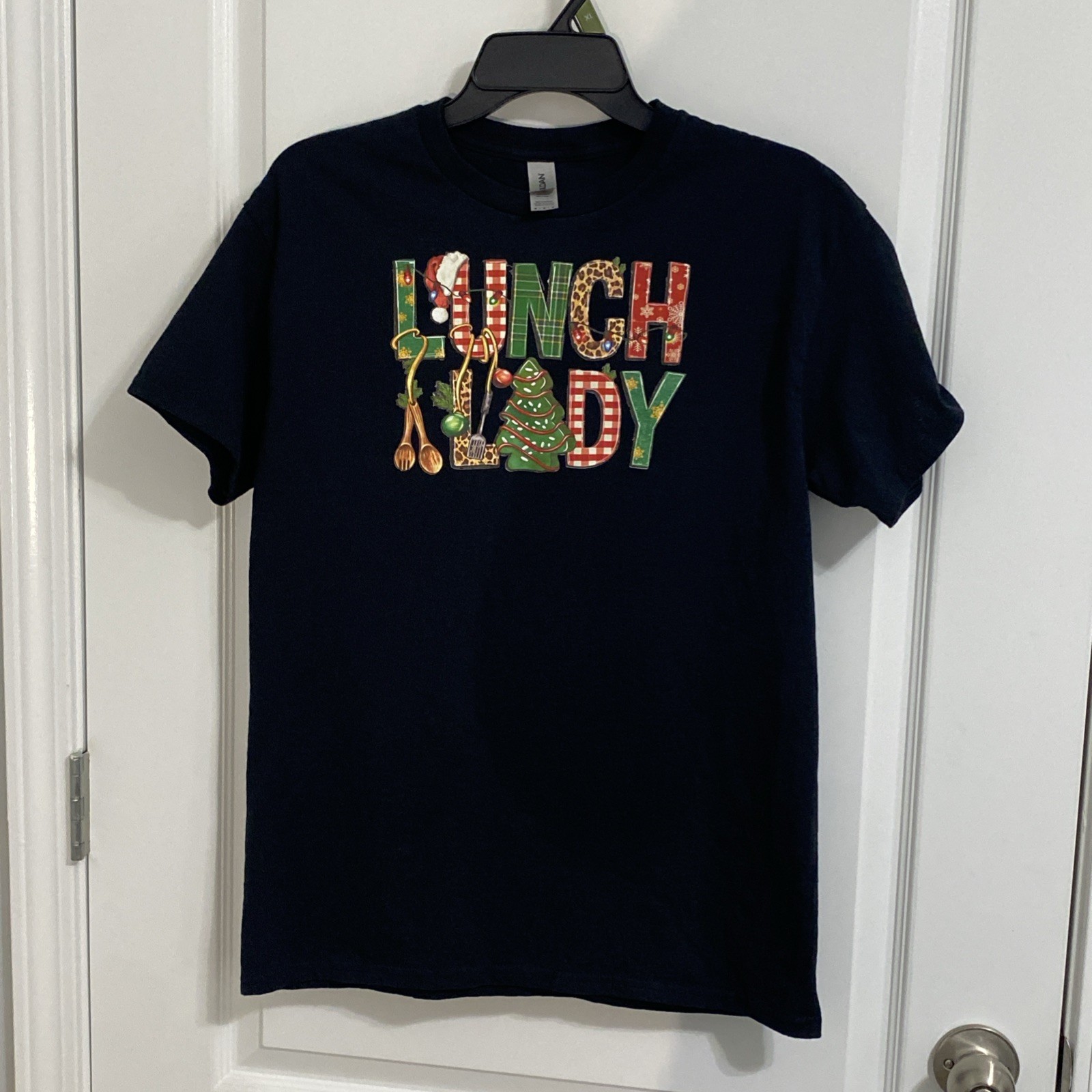 Lunch Ladies Christmas T-Shirt for Women – Stylish Black with Fun -All-cotton