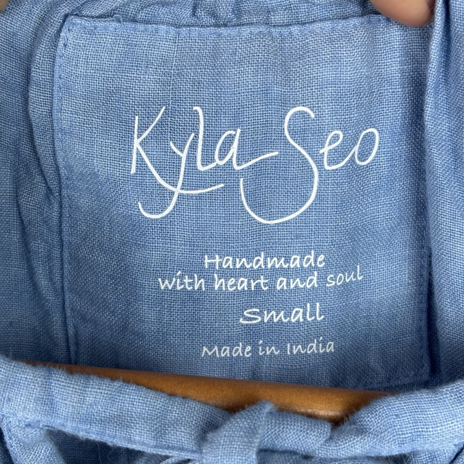 NWT Kyla Seo Caite Sz S 100% Linen Dress Tunic Blue Women Costal Beach Resort