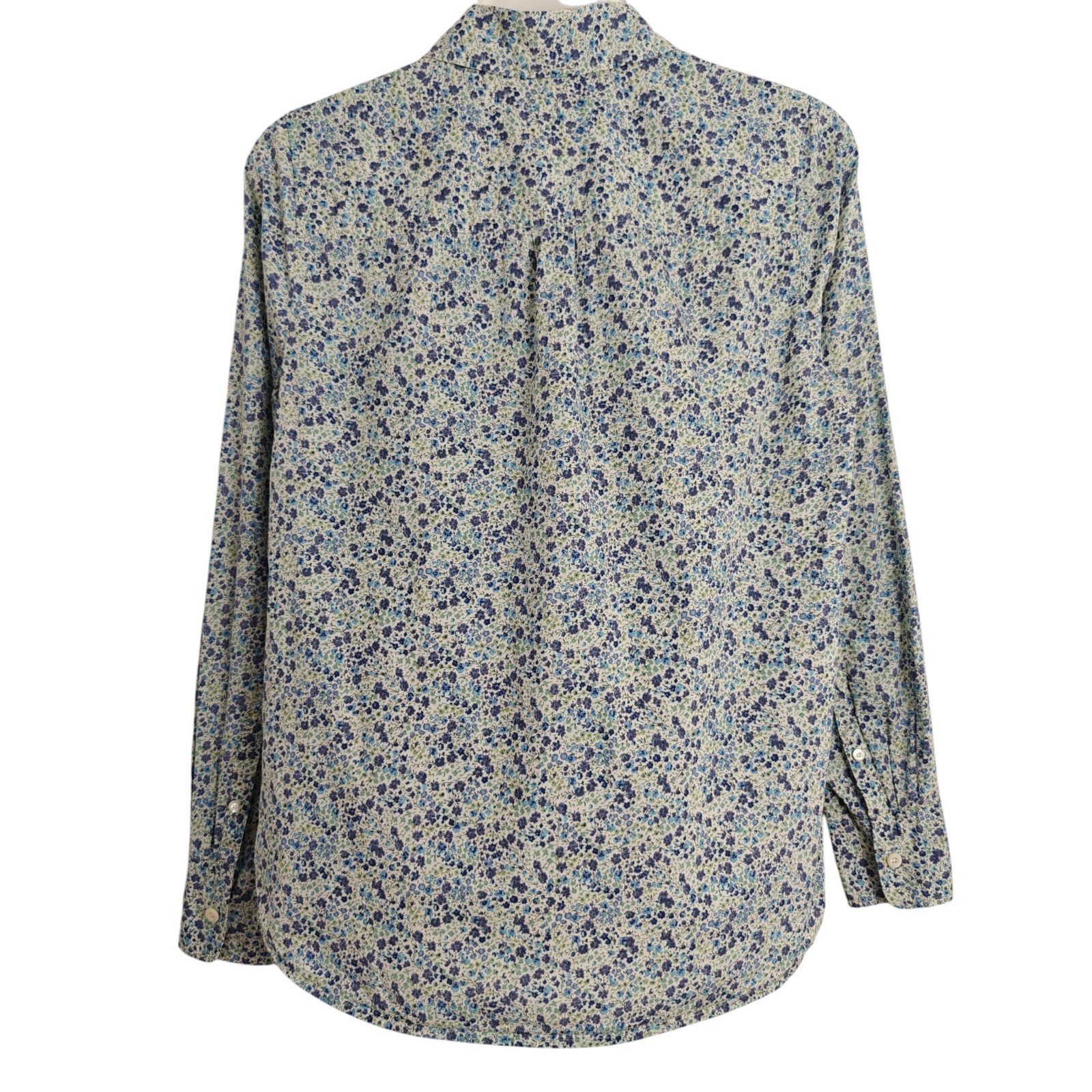J. Crew Liberty Art Fabric Phoebe Popover Top Size 4 Blue Floral Boho Shirt